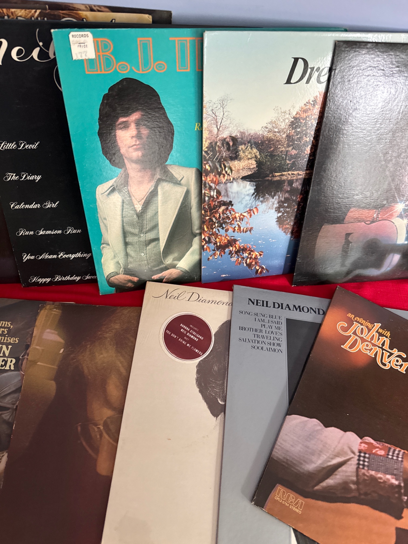 Collection of vinyl LP records featuring Neil Diamond, John Denver, Barry Manilow, and Morris Albert - image 3 of 4