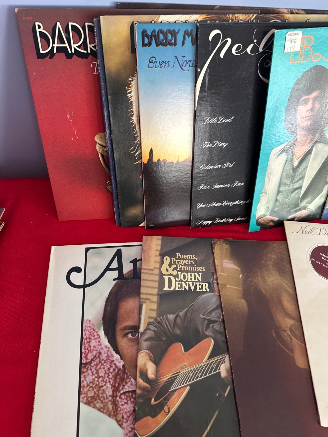 Collection of vinyl LP records featuring Neil Diamond, John Denver, Barry Manilow, and Morris Albert - image 2 of 4