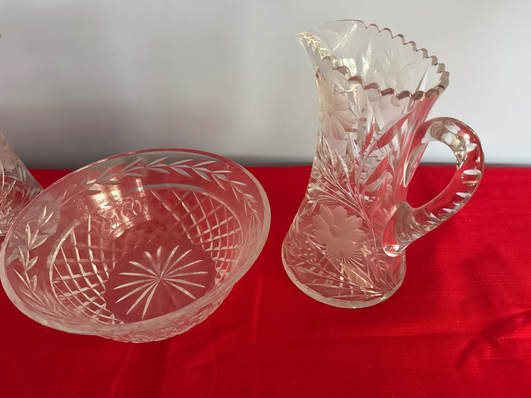 Crystal glassware: two pitchers and a bowl - image 3 of 3