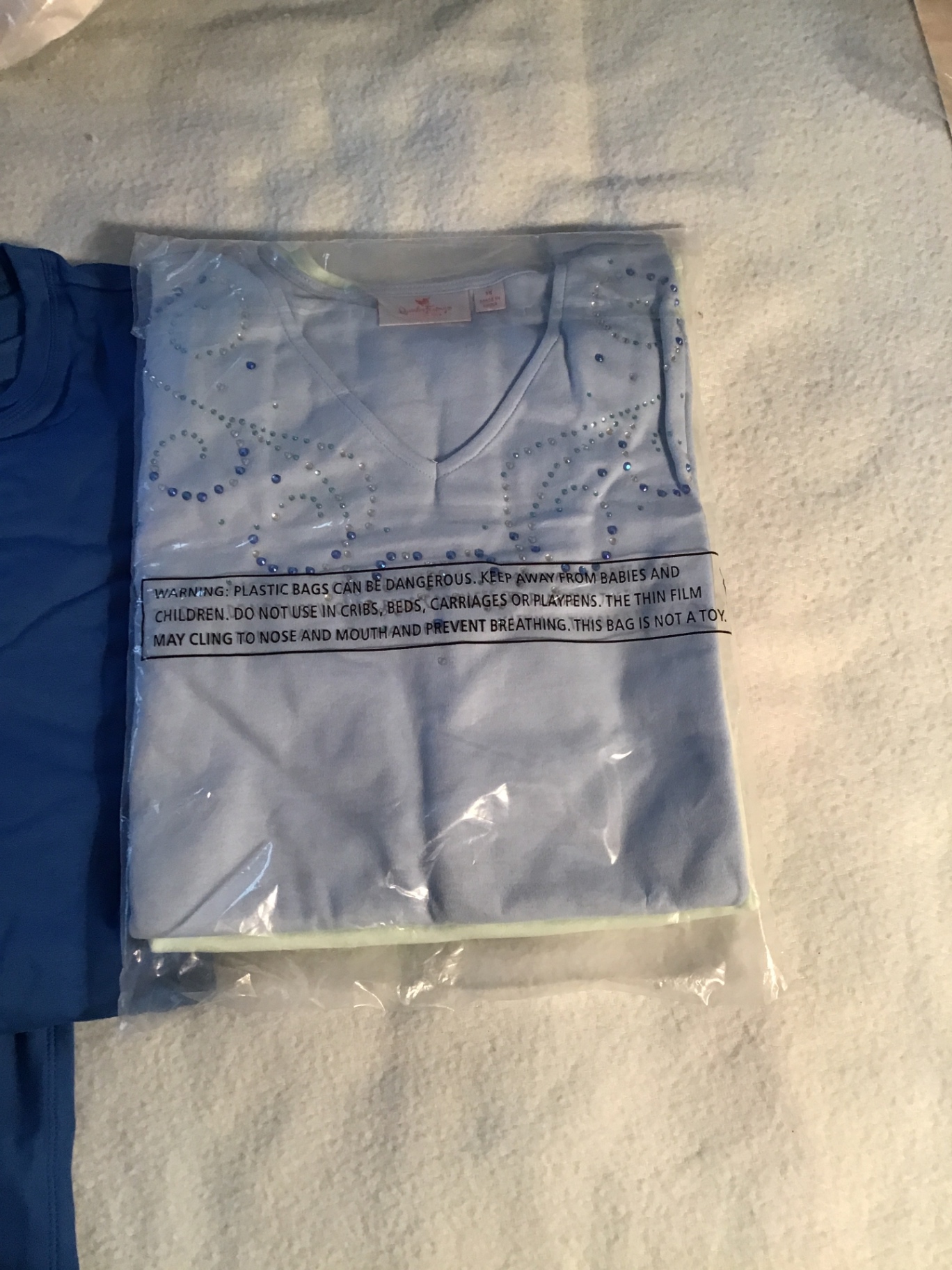 Blue tunic and scarf, green and blue embellished jerseys size1x - image 4 of 4