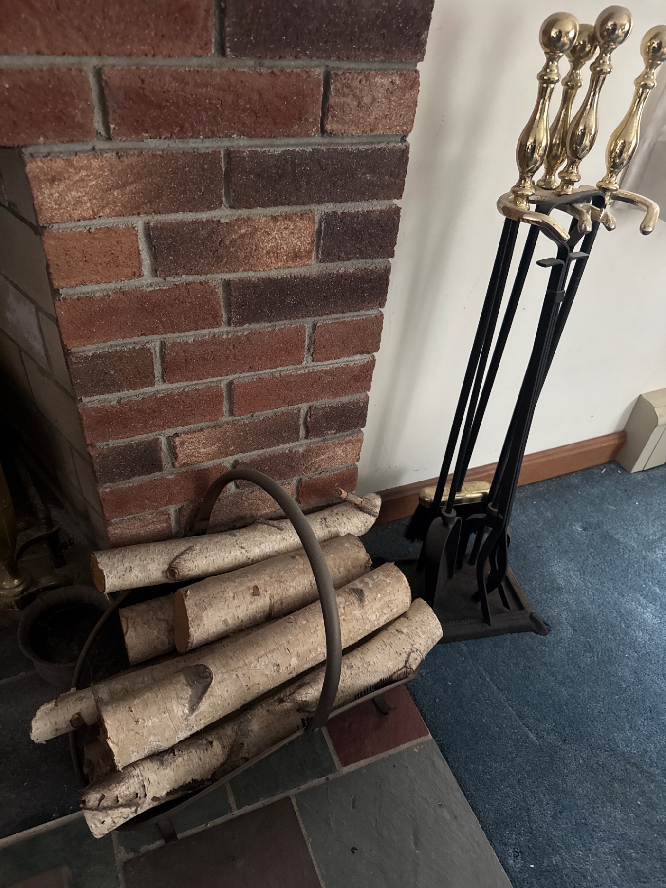 Birch Firewood and Fireplace Tool Set - image 1 of 3