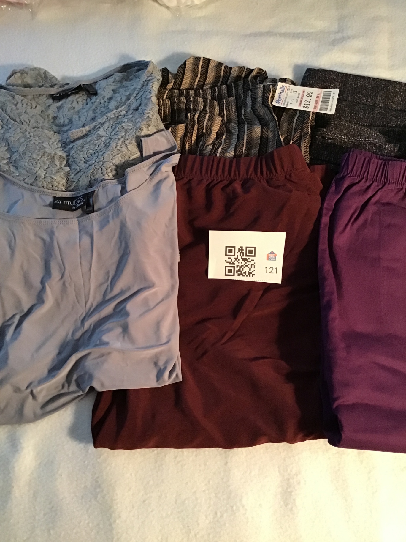 NEW woman’s lace shirt with camisole and 4 pair of new with tags pants - image 1 of 3