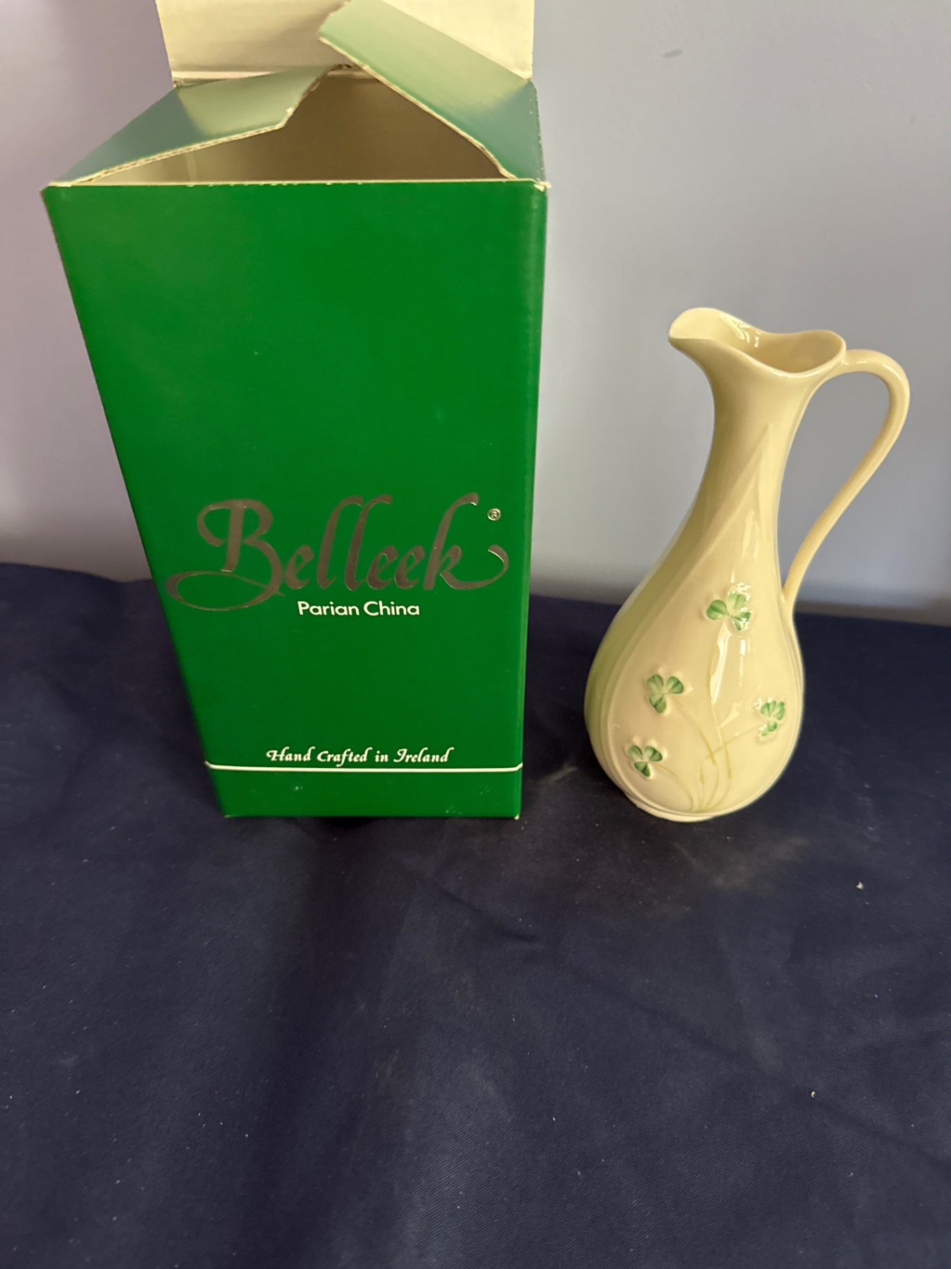 Belleek Parian China vase with green packaging - image 1 of 1