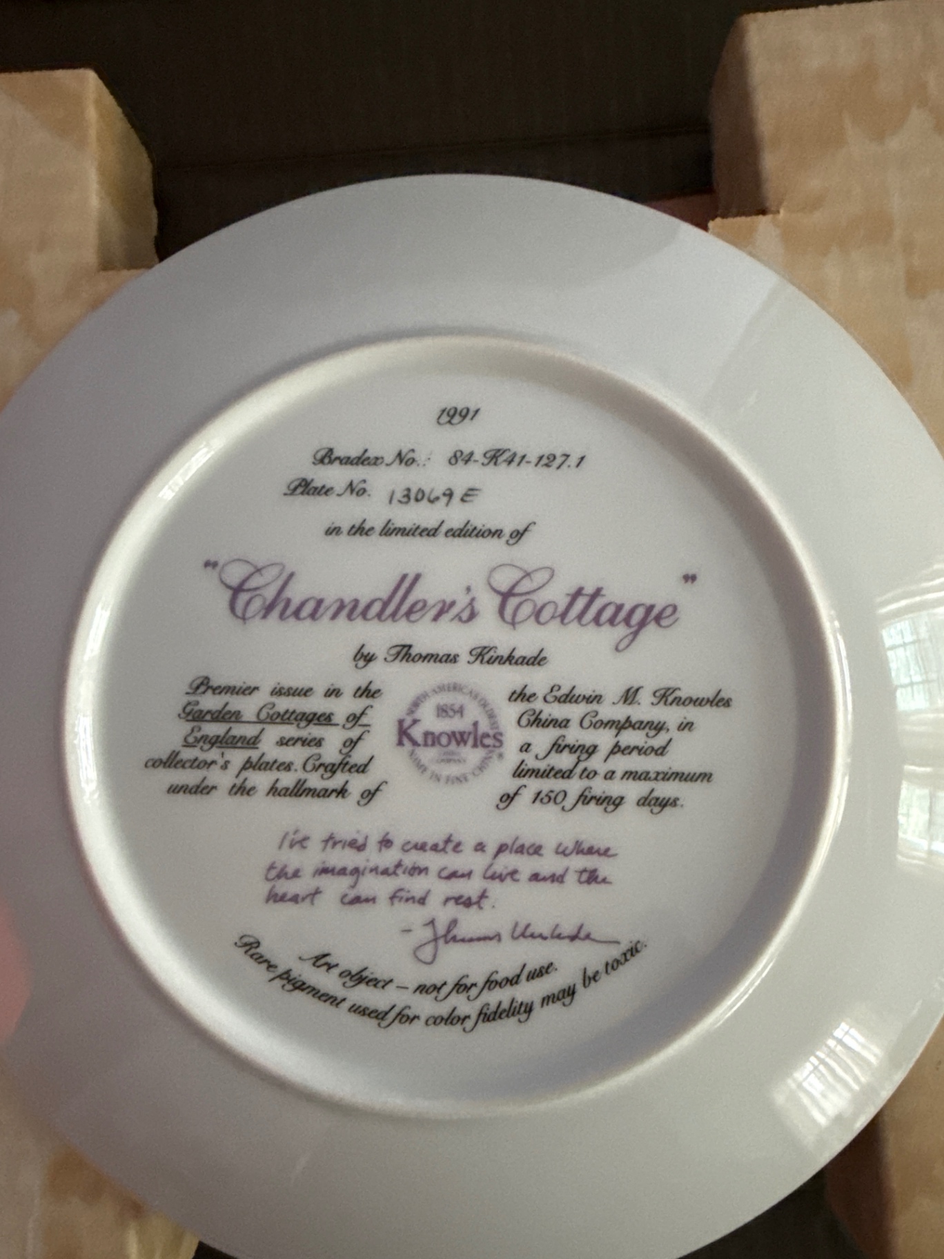 Chandler's Cottage Limited Edition Decorative Plate Set - image 3 of 3