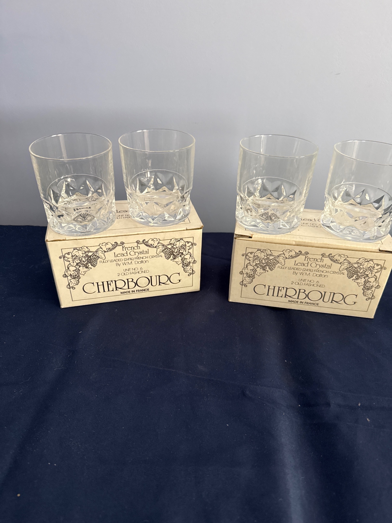 Cherbourg Lead Crystal Tumblers (2) with Boxes - image 1 of 2