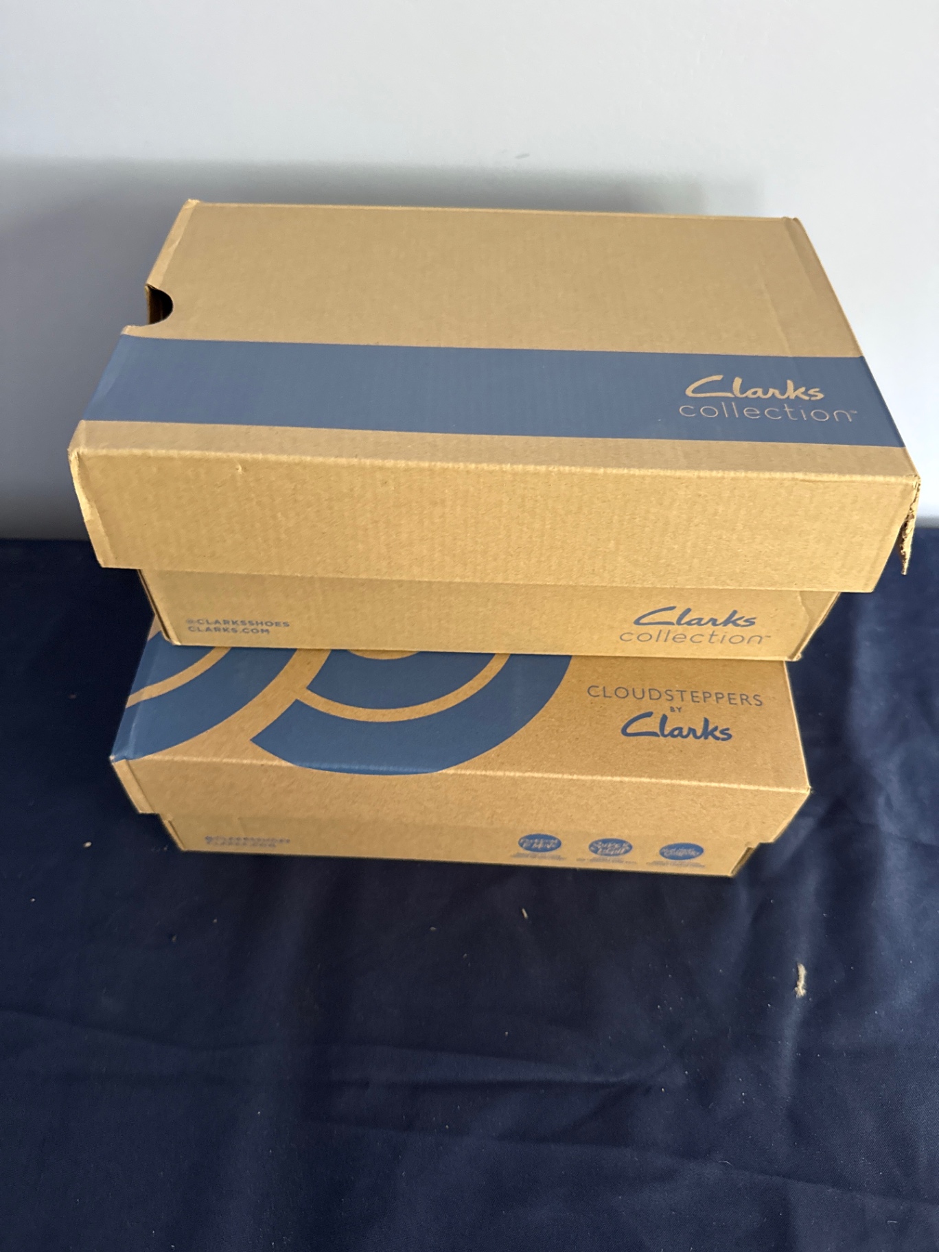 Olive-green ankle boot and white strappy sandal with Clarks Cloudsteppers boxes - image 4 of 4
