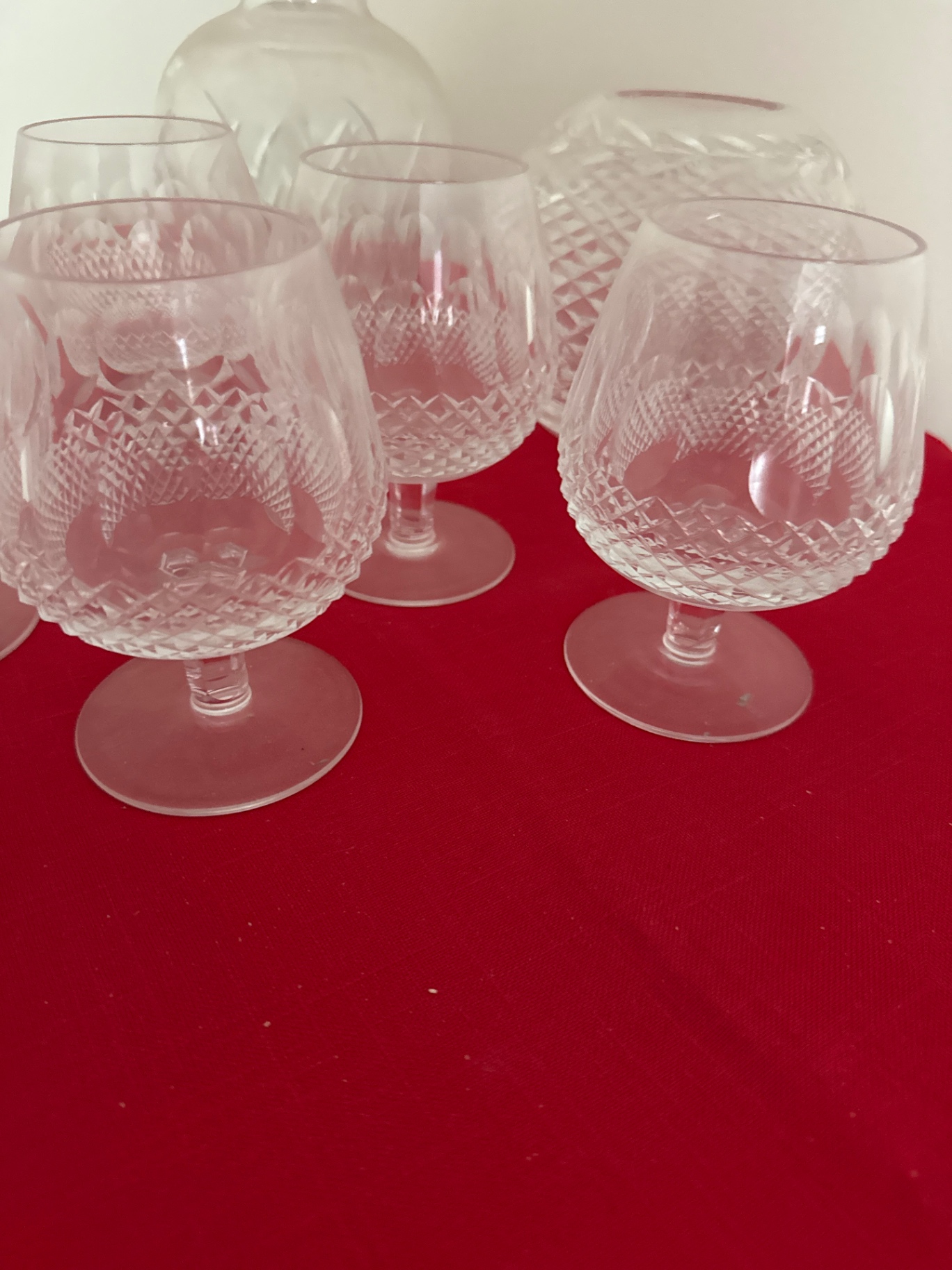 Etched crystal glassware set: goblets,ashtray , and decorative vases - image 3 of 4