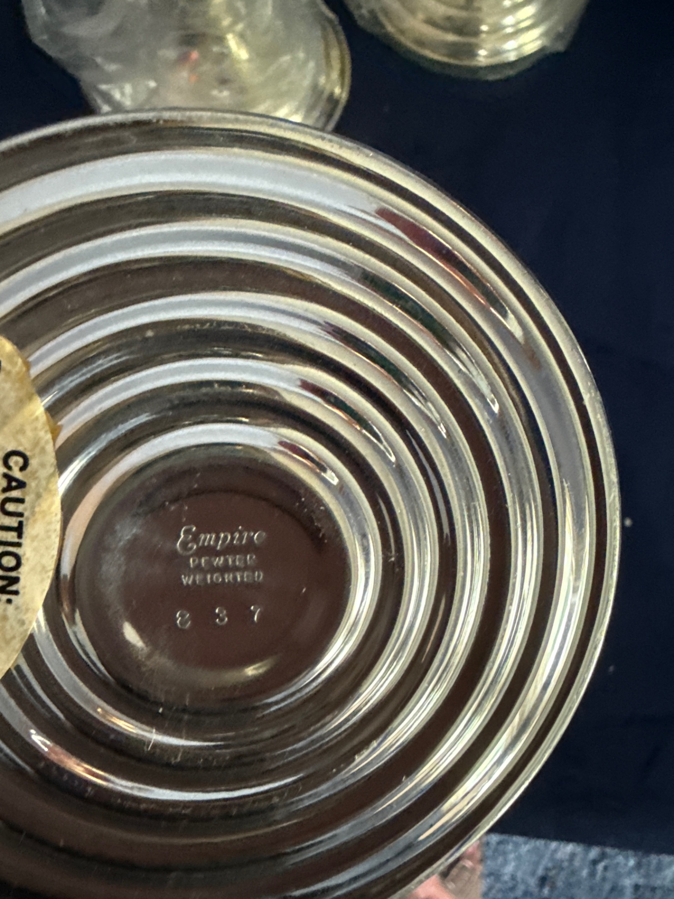 Three silver-plated candlesticks with a matching serving plate - image 3 of 4