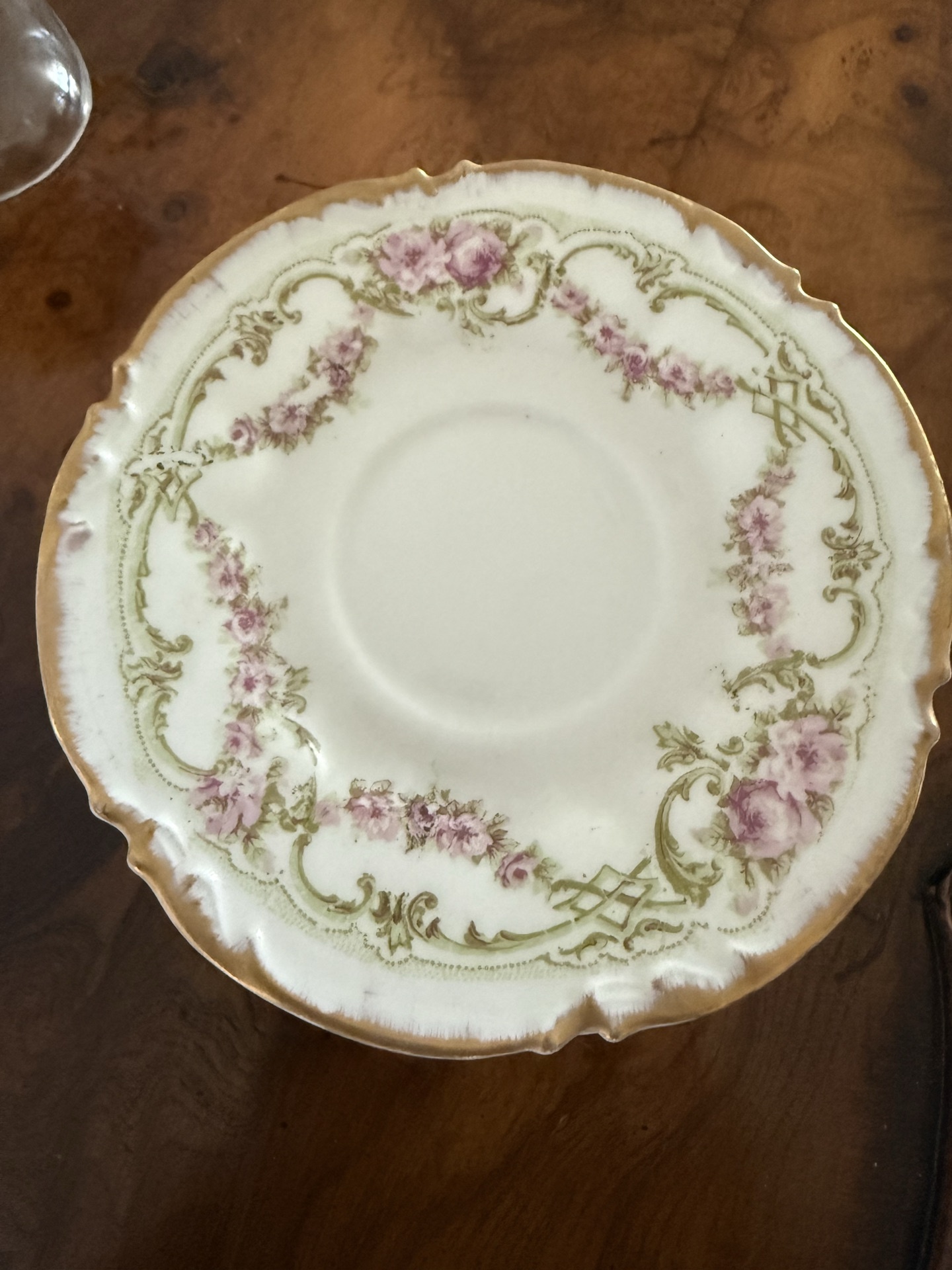 France-marked porcelain tea set with floral and gold trim - image 6 of 7