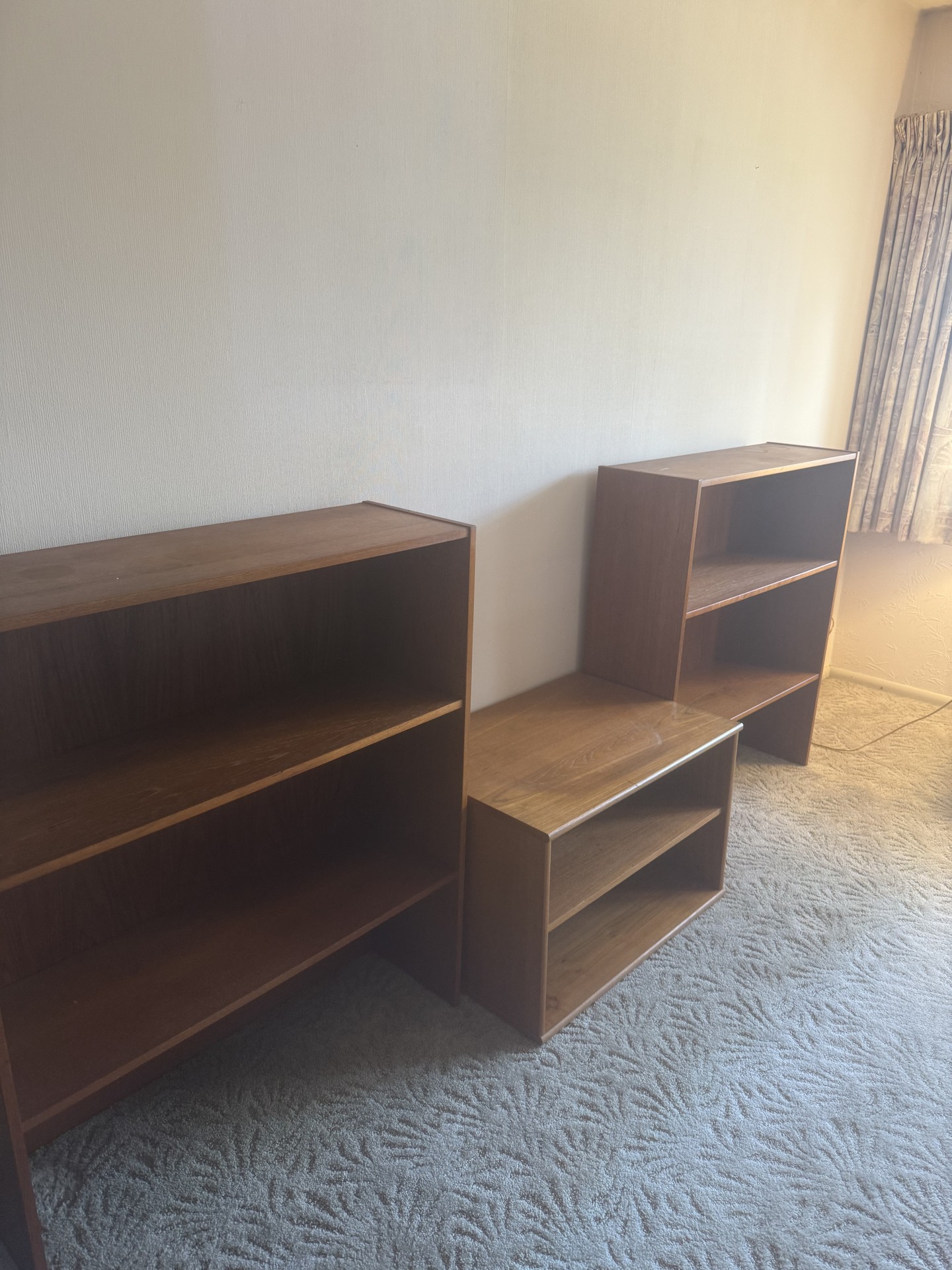 Set of three wooden shelving units - image 1 of 8