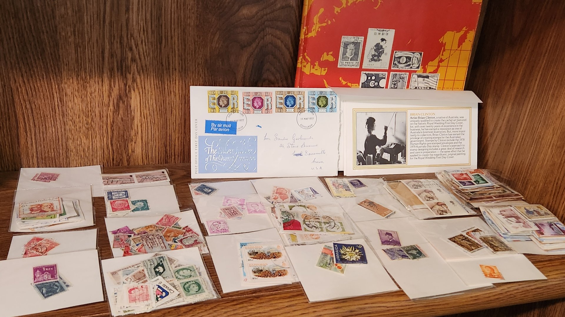 International Stamp Collection with Envelopes and Storage Box - image 1 of 9