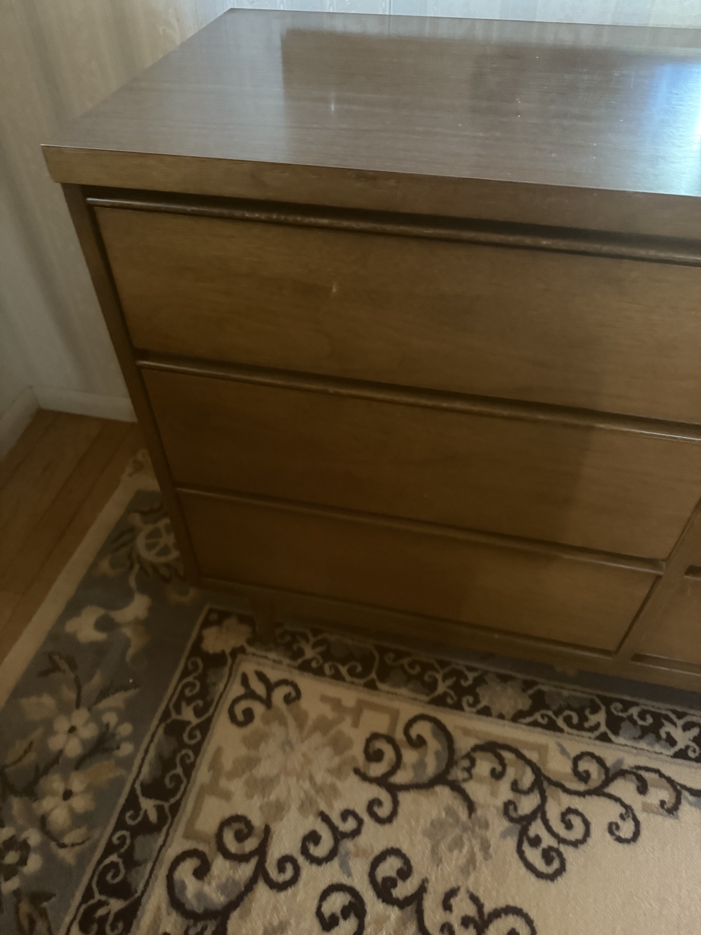 Mid-Century Wooden Dresser with Mirror - image 2 of 7