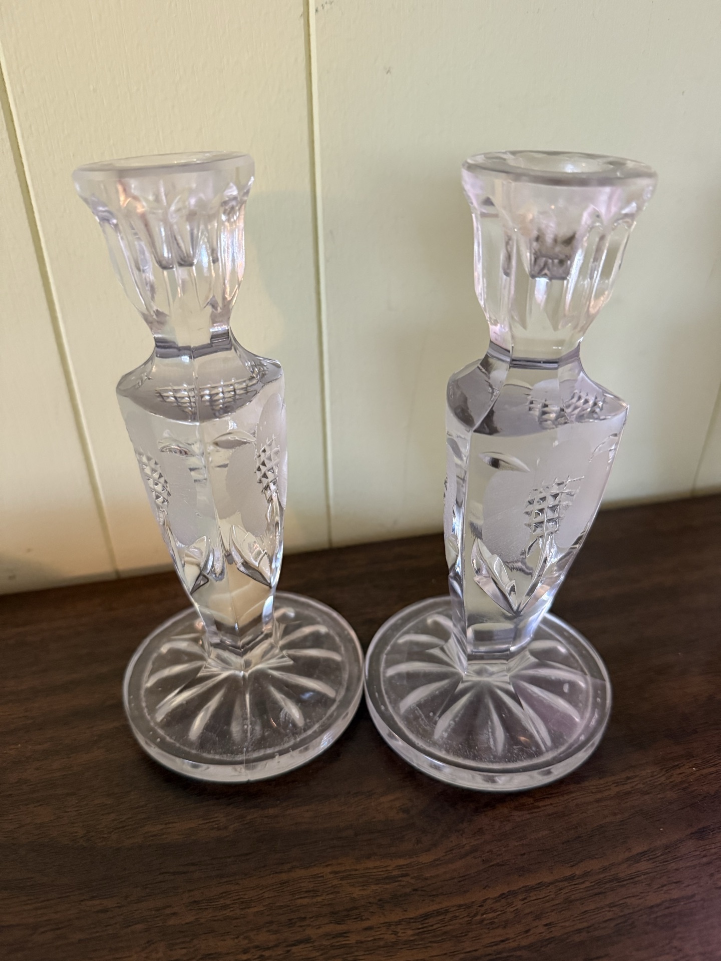Harmony House china plate with bowl, crystal candle holders, and boxed Christmas glassware - image 5 of 6