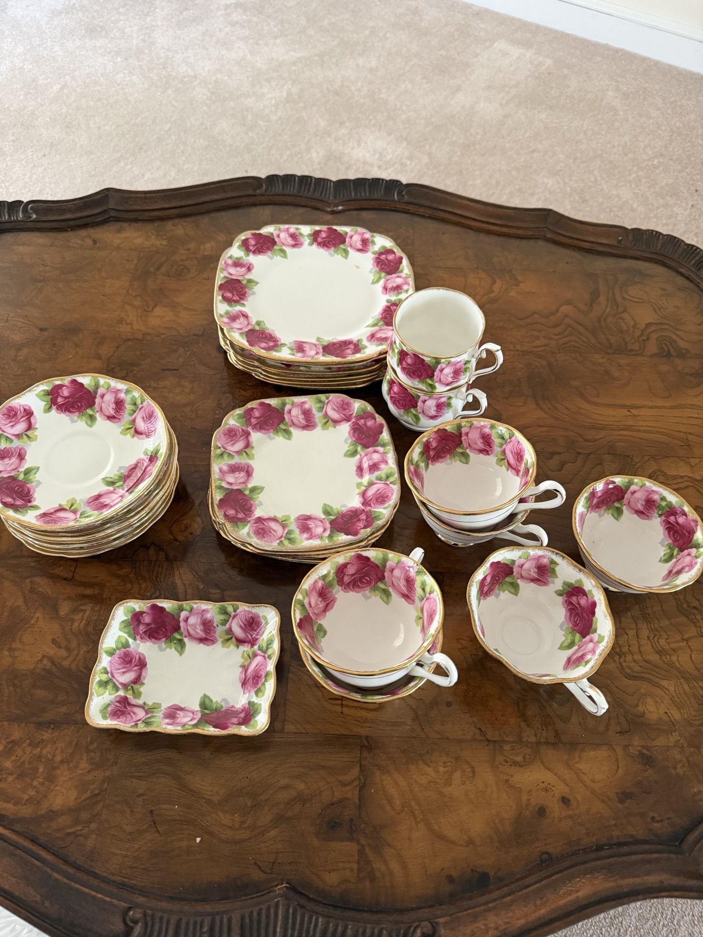 Royal Albert Old English Rose bone china teaware set - image 1 of 5