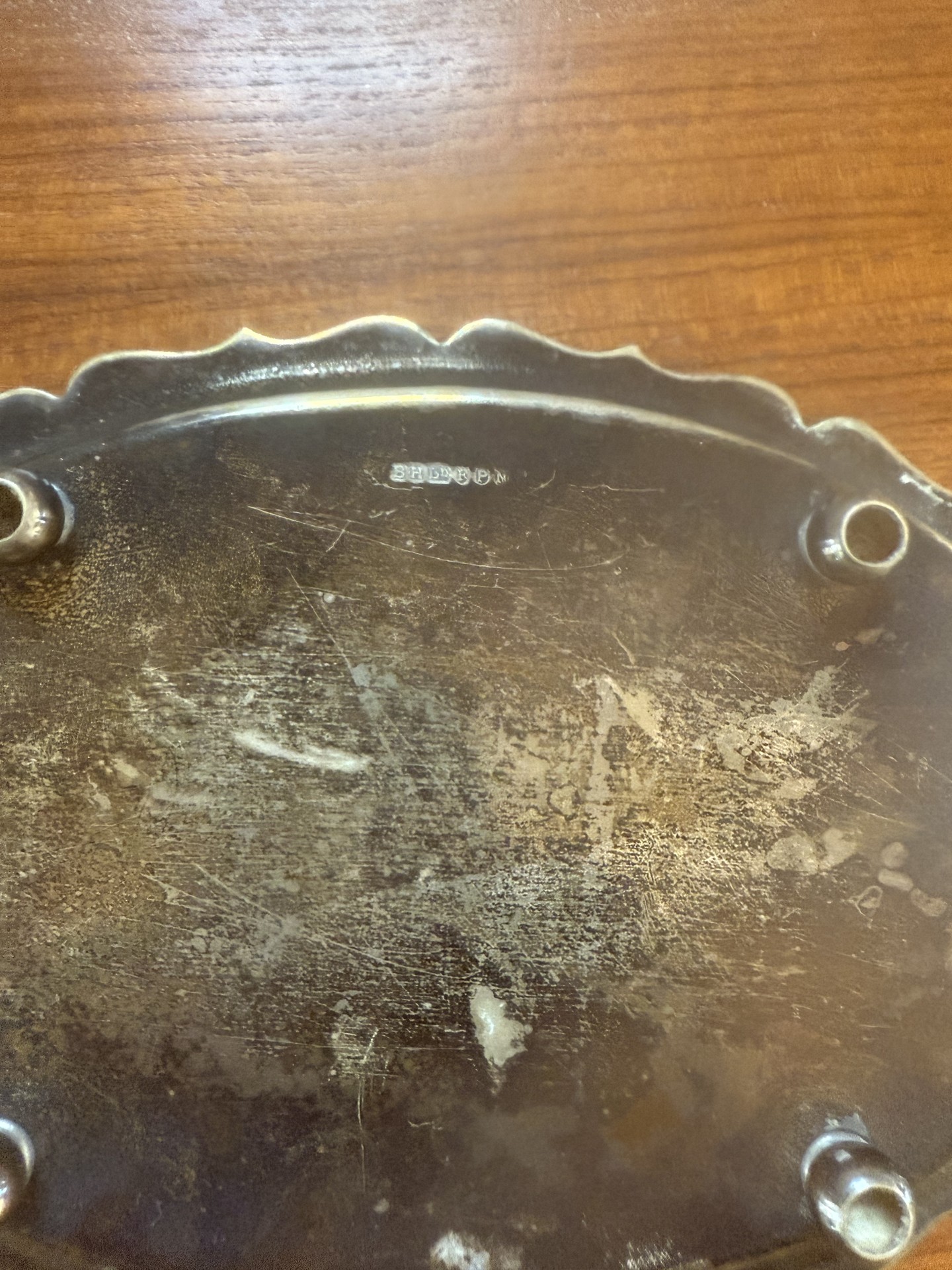 Silver-plated footed bowls on oval tray with tongs - image 5 of 6