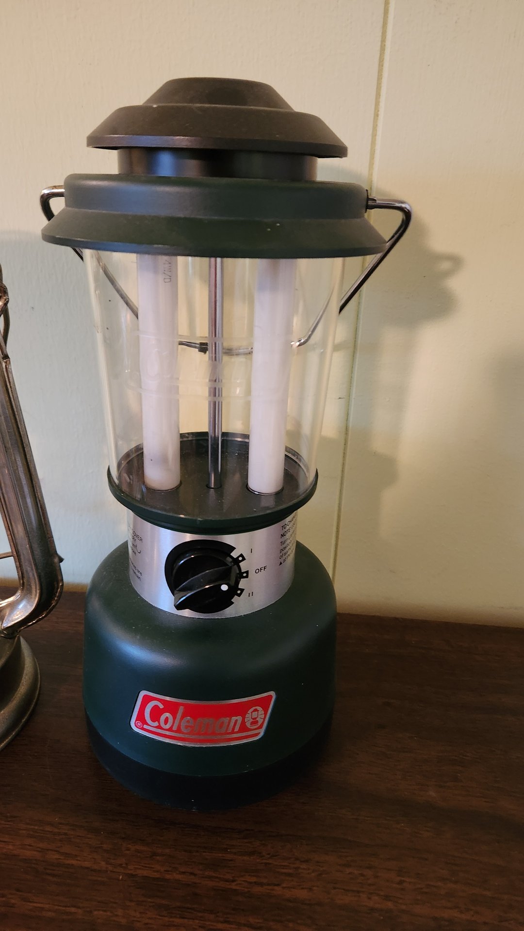 Two lanterns: vintage metal oil lantern and Coleman camping lantern - image 4 of 5