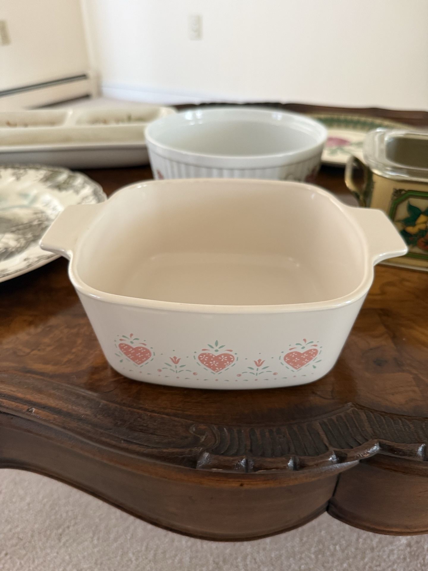 Assorted vintage ceramic dishware and bakeware with floral and fruit motifs - image 2 of 13