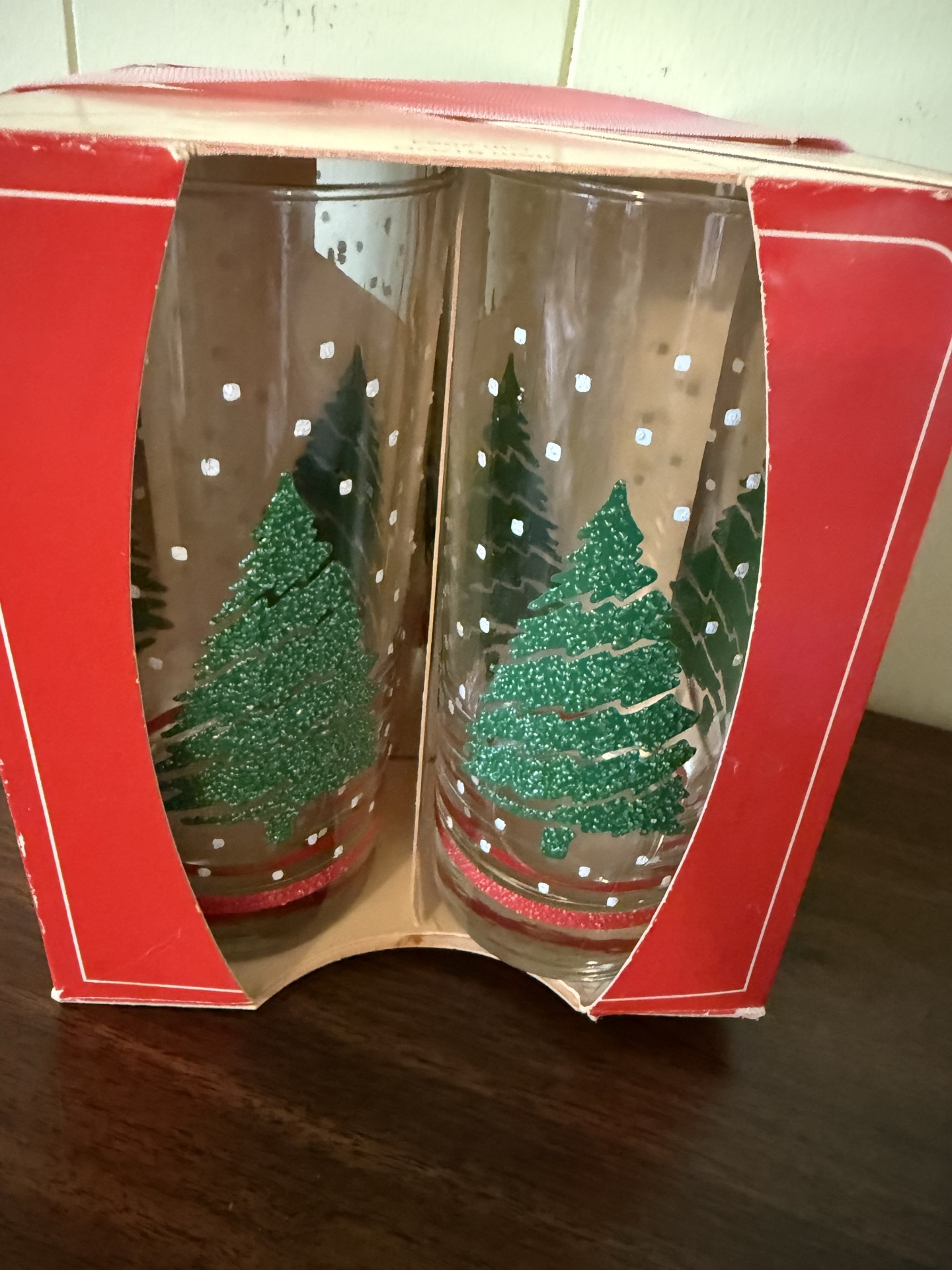 Harmony House china plate with bowl, crystal candle holders, and boxed Christmas glassware - image 2 of 6