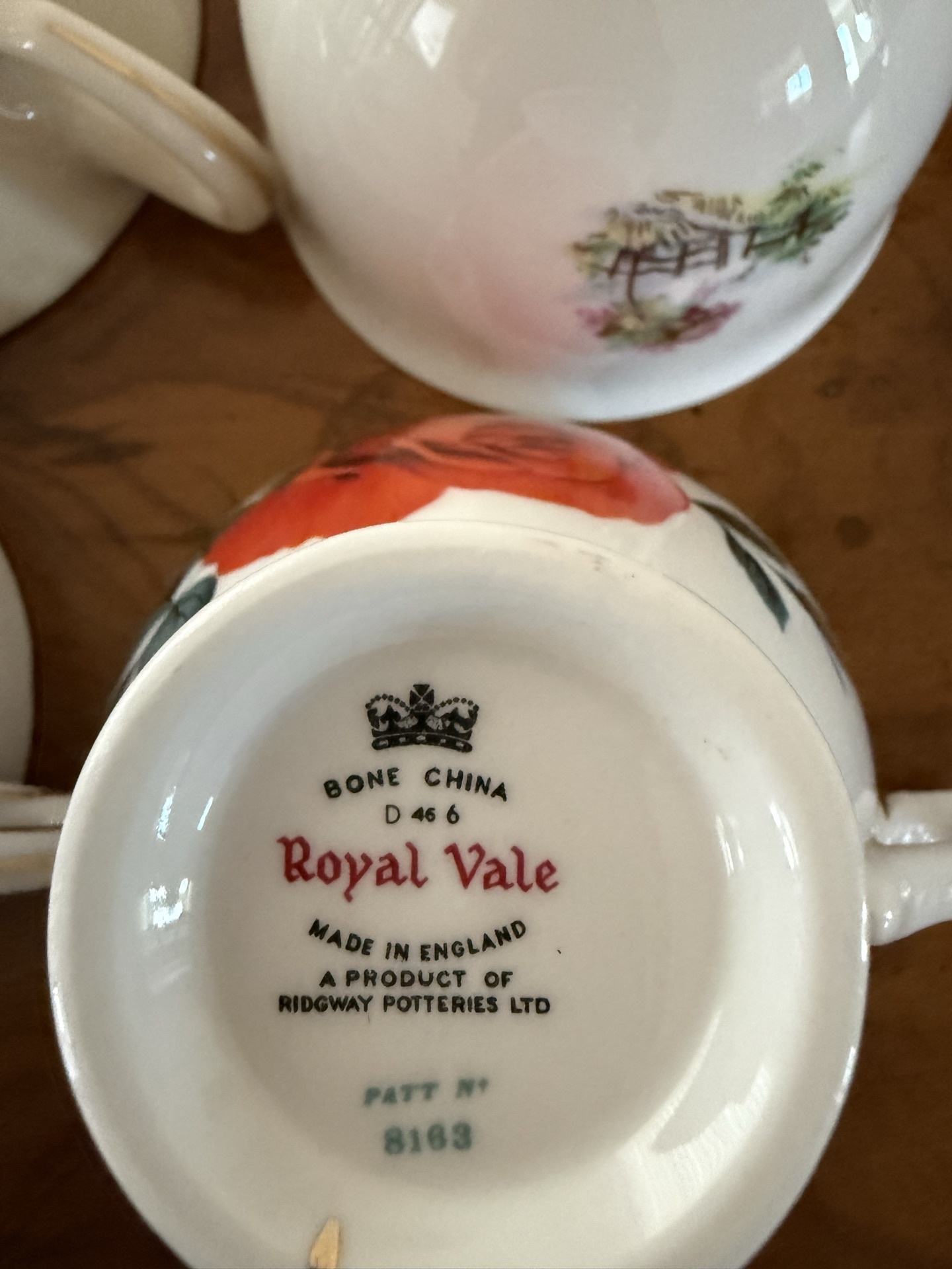 Multibrand bone china tea set with floral designs - image 6 of 9