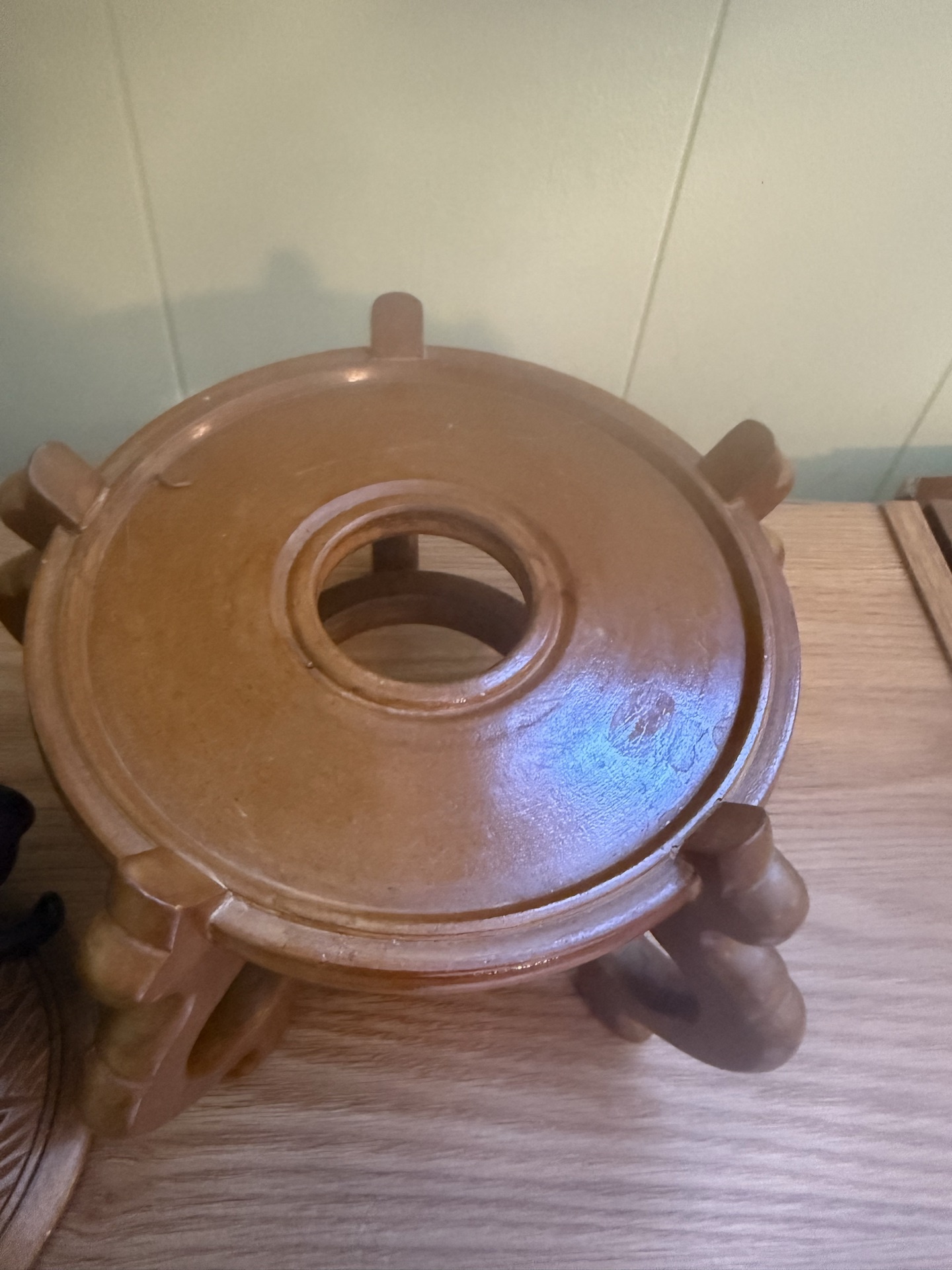 Japanese Antique incense burner on carved stand - image 5 of 6