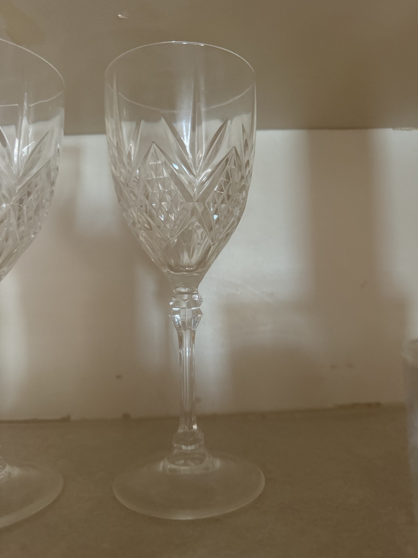 Crystal glassware and wooden dining set - image 4 of 14