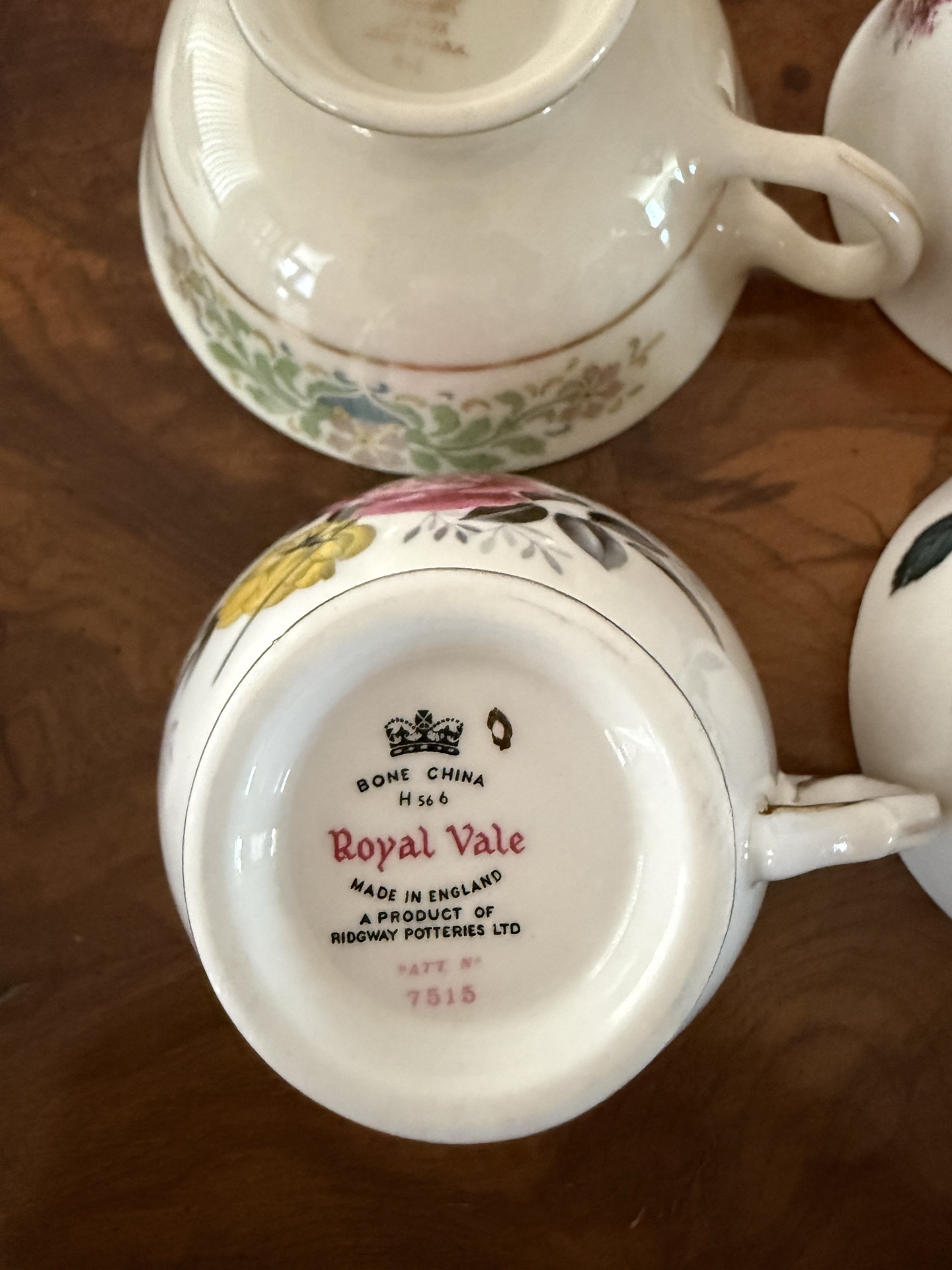 Multibrand bone china tea set with floral designs - image 5 of 9