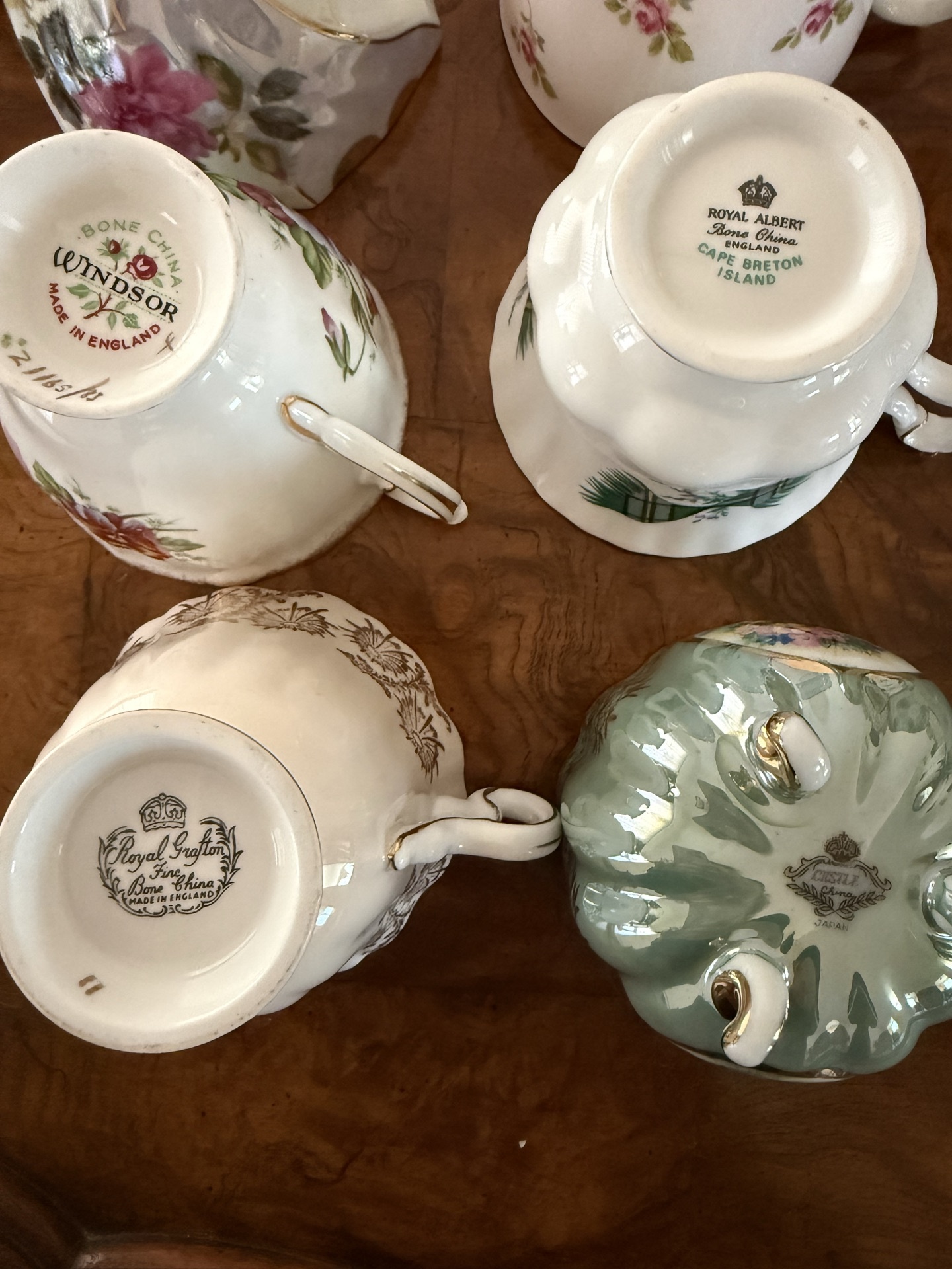 Set of floral bone china tea dishes and cups - image 8 of 12