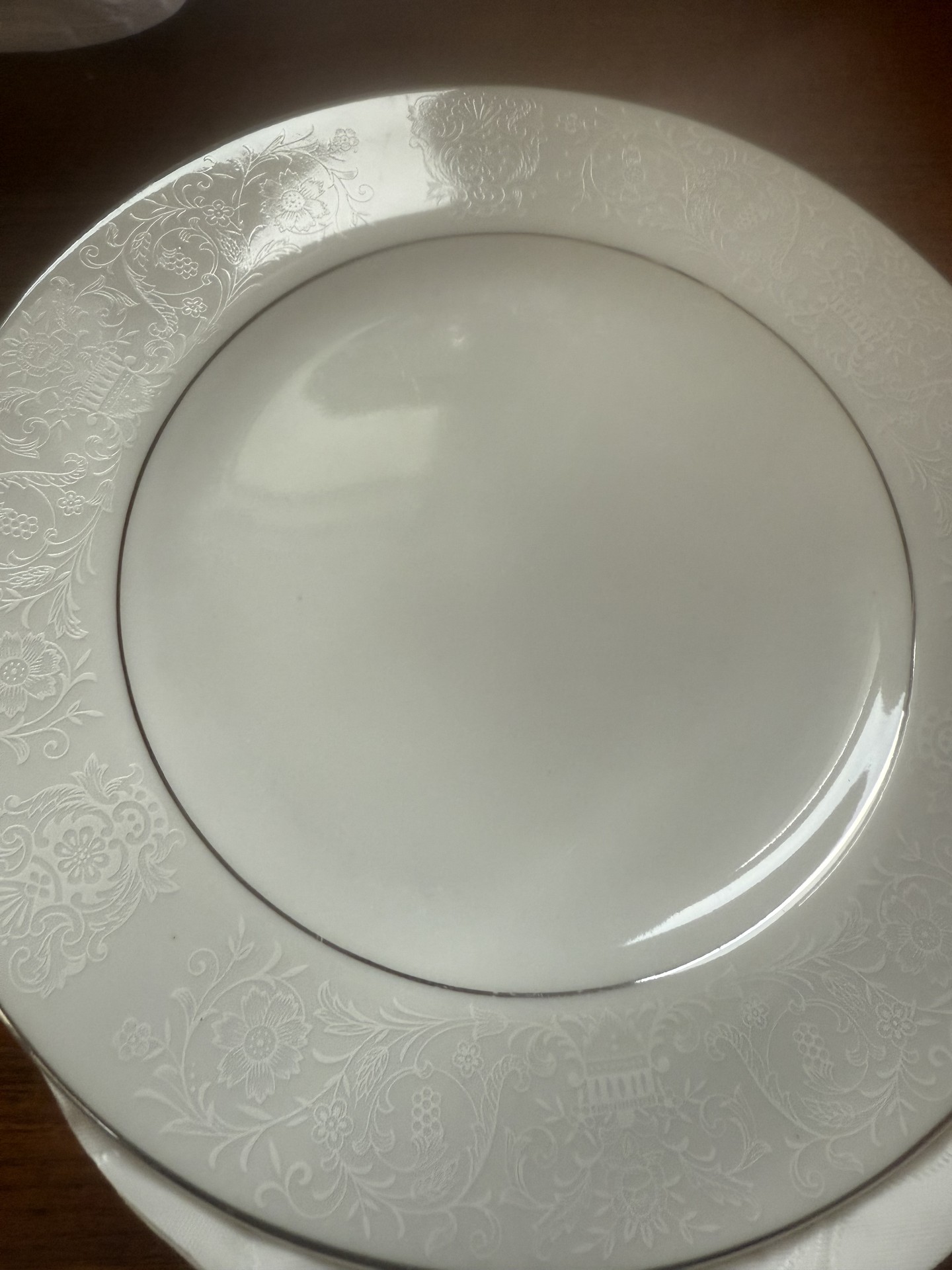 White porcelain dinnerware set with plates, bowls, and saucers - image 2 of 4