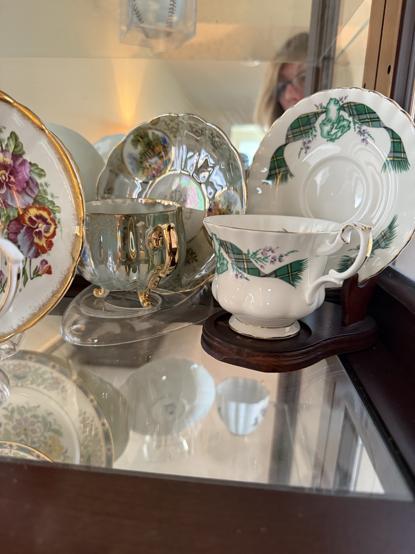 Set of floral bone china tea dishes and cups - image 2 of 12