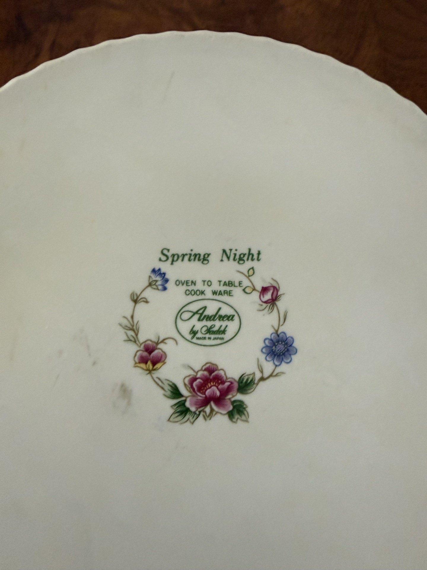 Assorted vintage ceramic dishware and bakeware with floral and fruit motifs - image 6 of 13