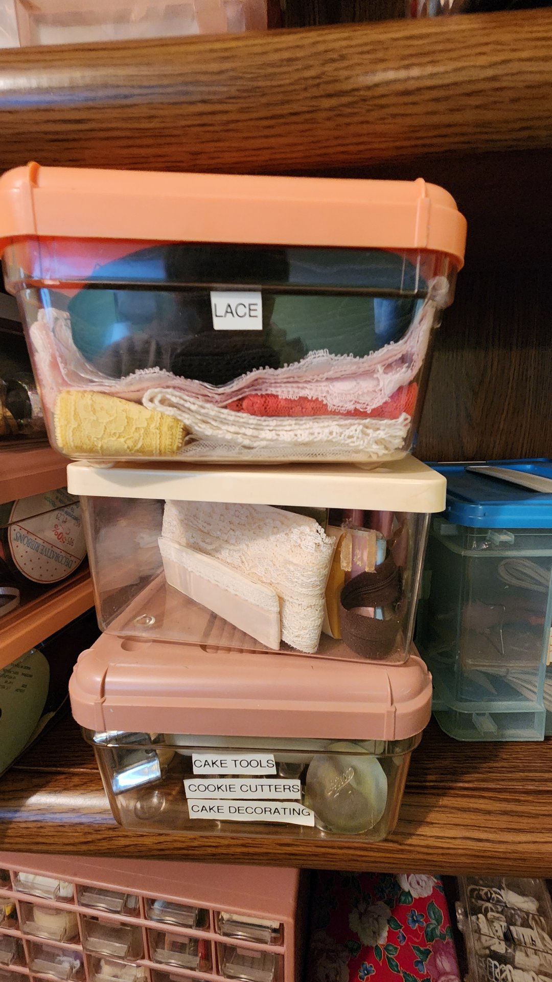 Craft supplies organized in labeled containers and drawers - image 4 of 11