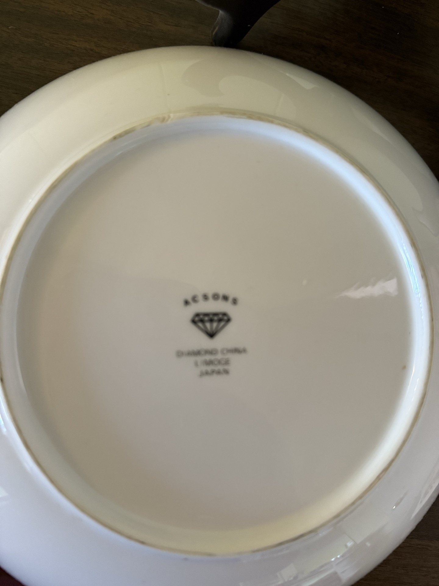Pair of porcelain dinner plates with pink floral border - image 3 of 5