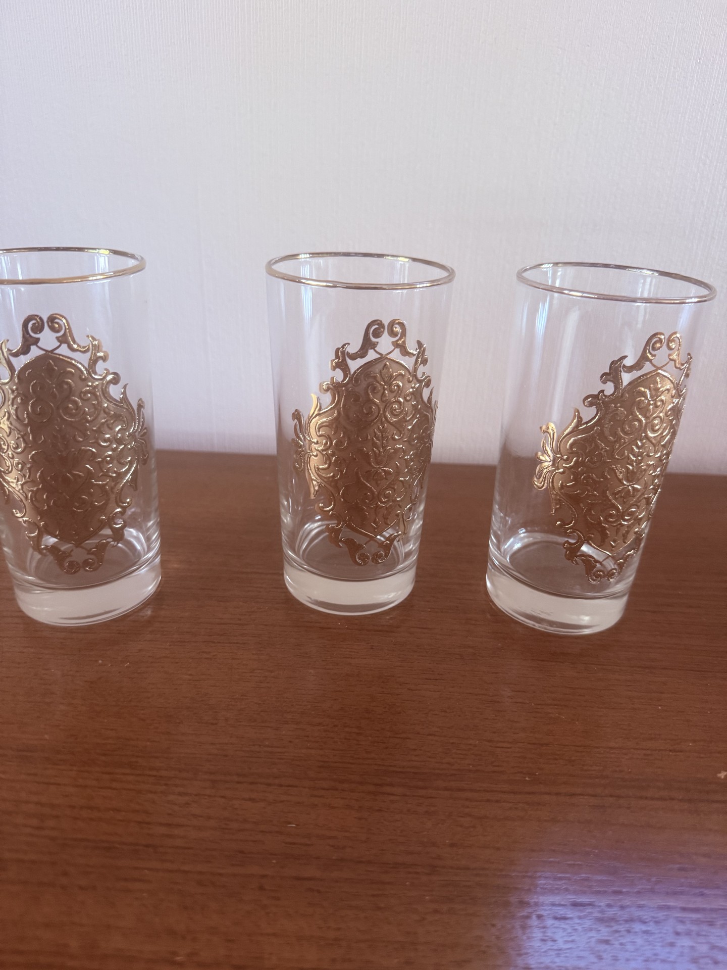 Six mid-century gold-embossed glass tumblers - image 4 of 6
