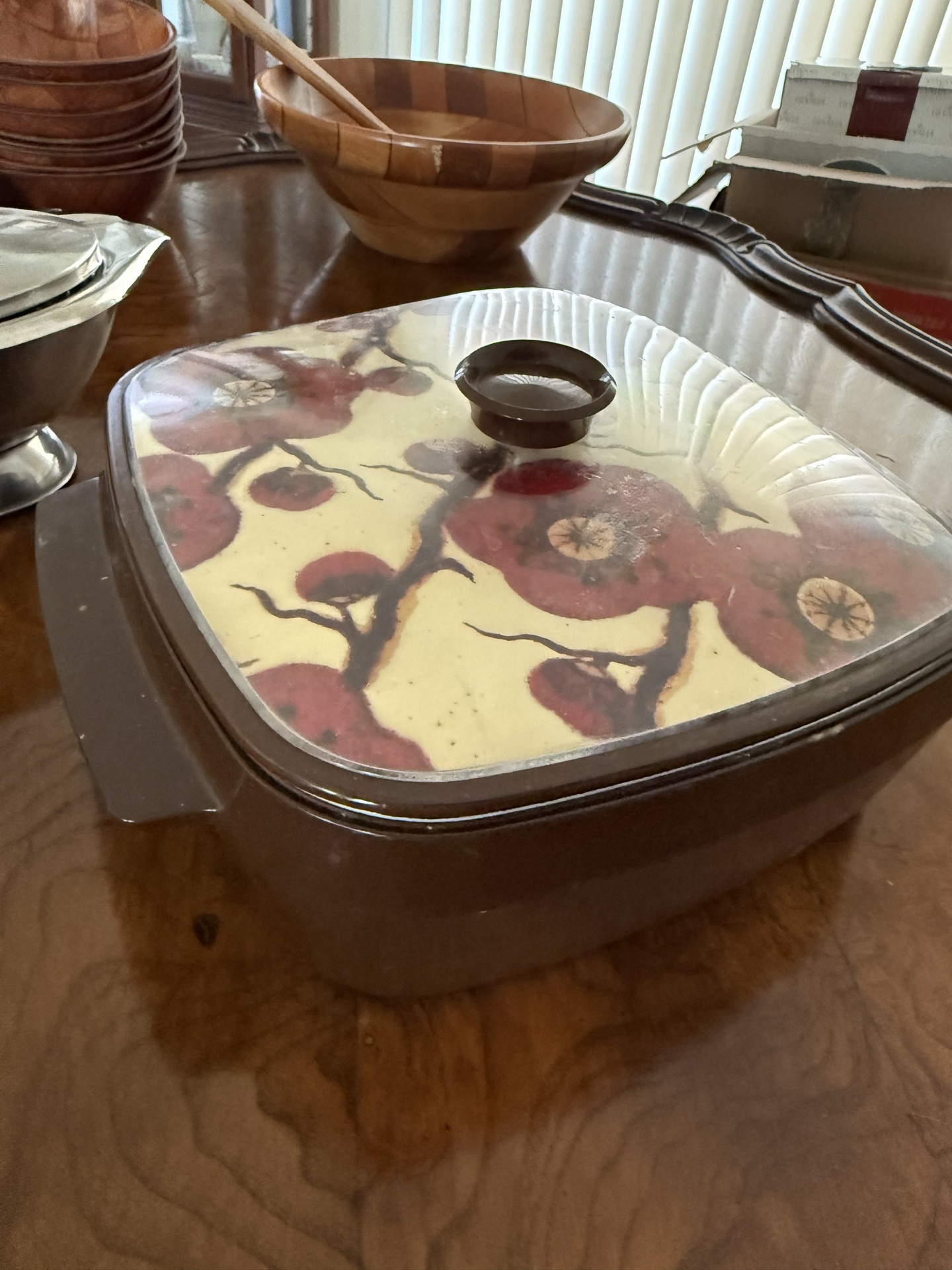 Vintage kitchenware set with wooden bowls and metal serving pieces - image 5 of 6