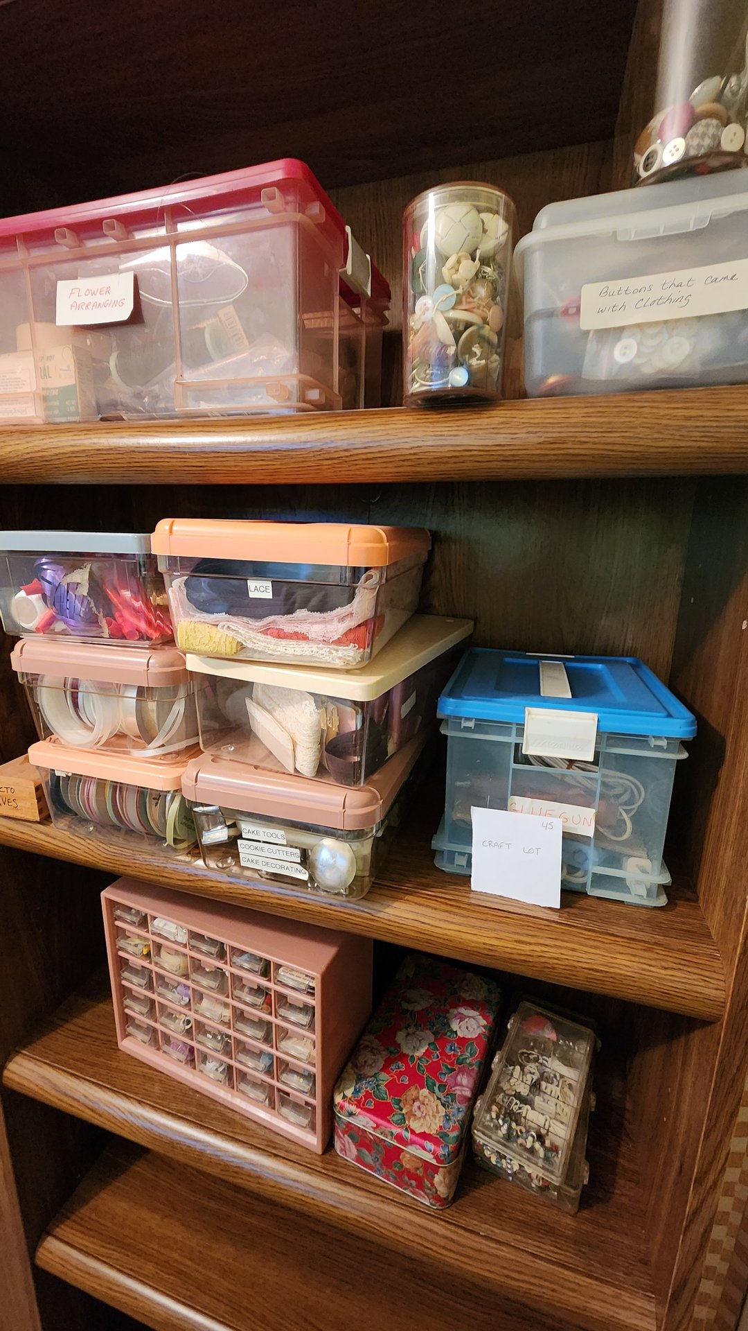 Craft supplies organized in labeled containers and drawers - image 2 of 11