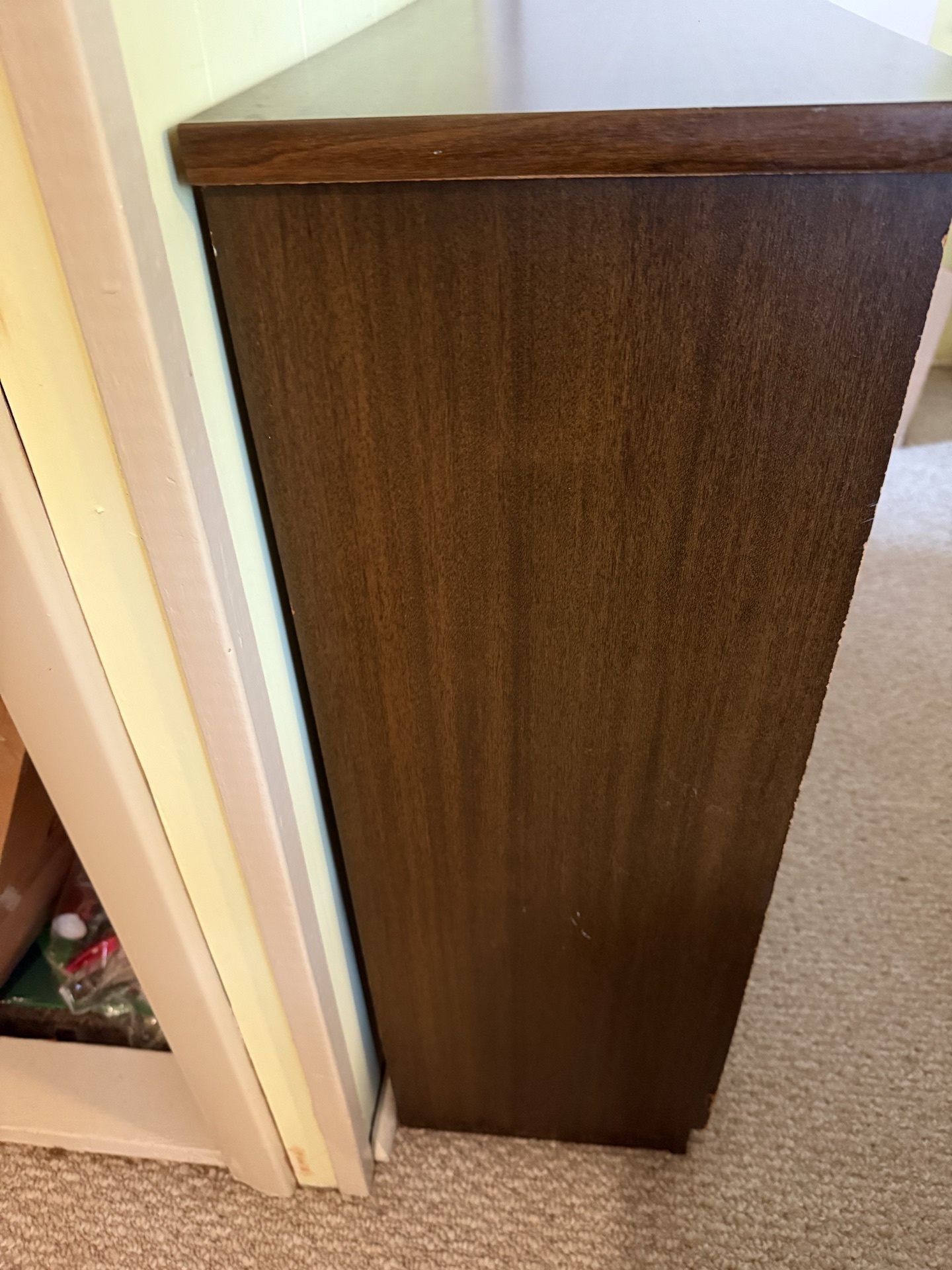Dark wood TV stand with glass doors - image 5 of 6