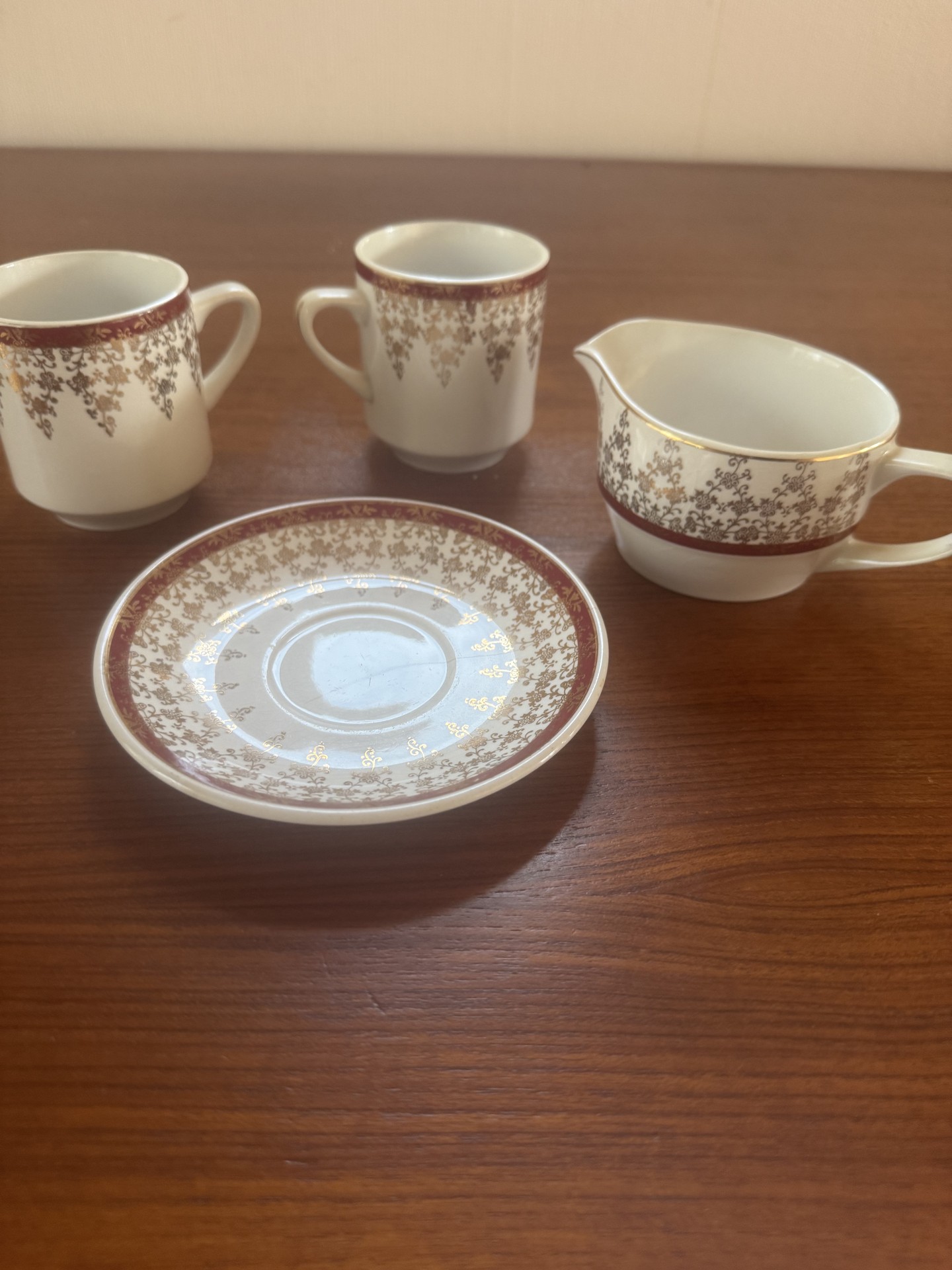 Vintage Homer Laughlin Hostess Ware teacups with creamer and saucer - image 1 of 7