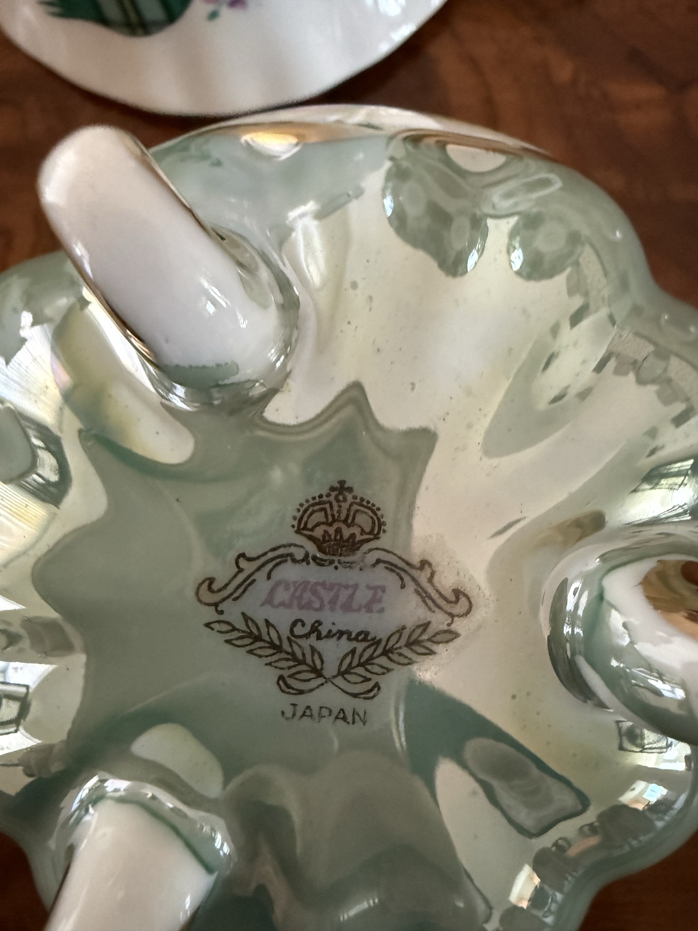Set of floral bone china tea dishes and cups - image 9 of 12