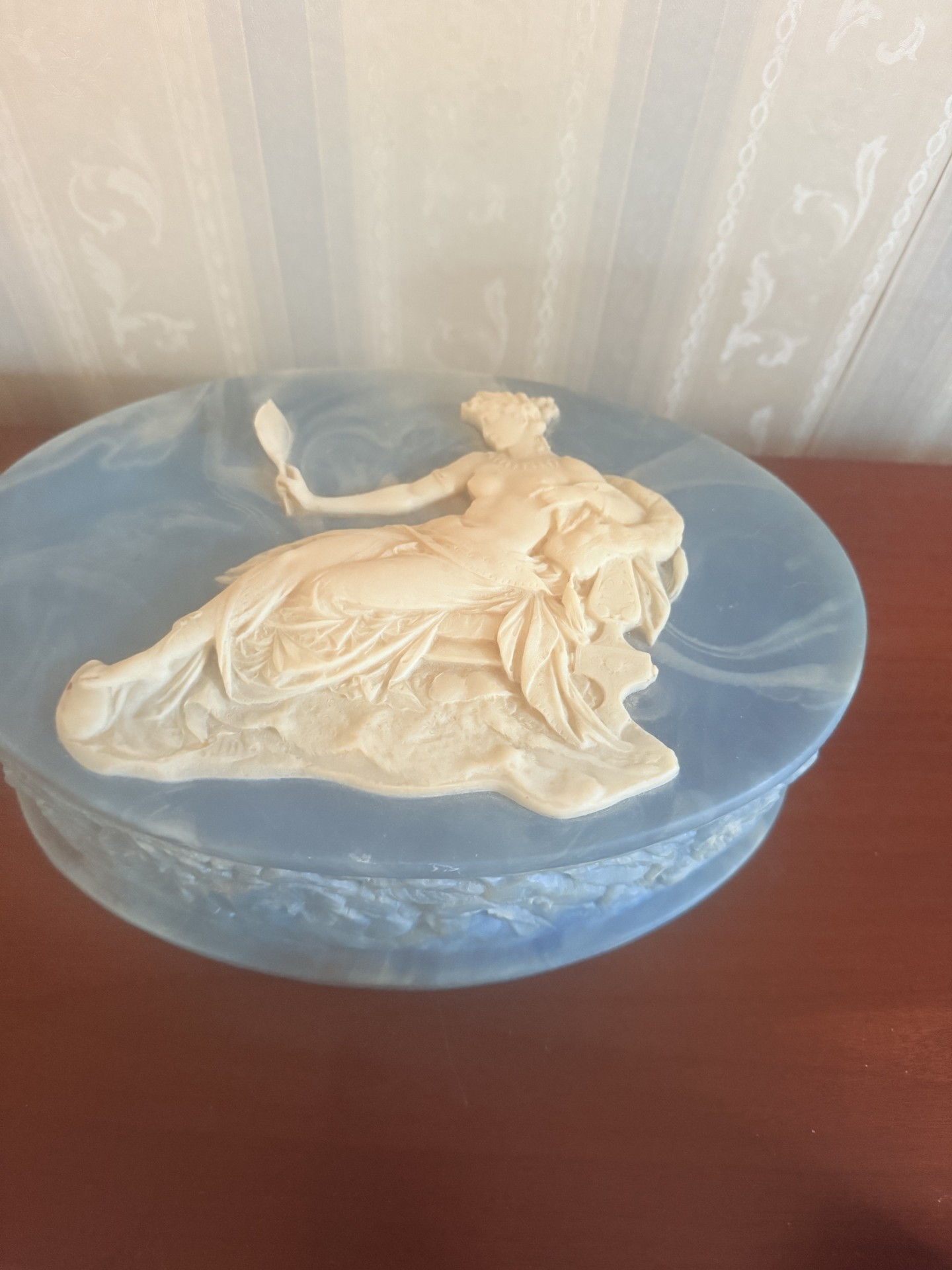 Blue Wedgwood Jasperware Trinket Box Set with Classical Reliefs - image 2 of 11