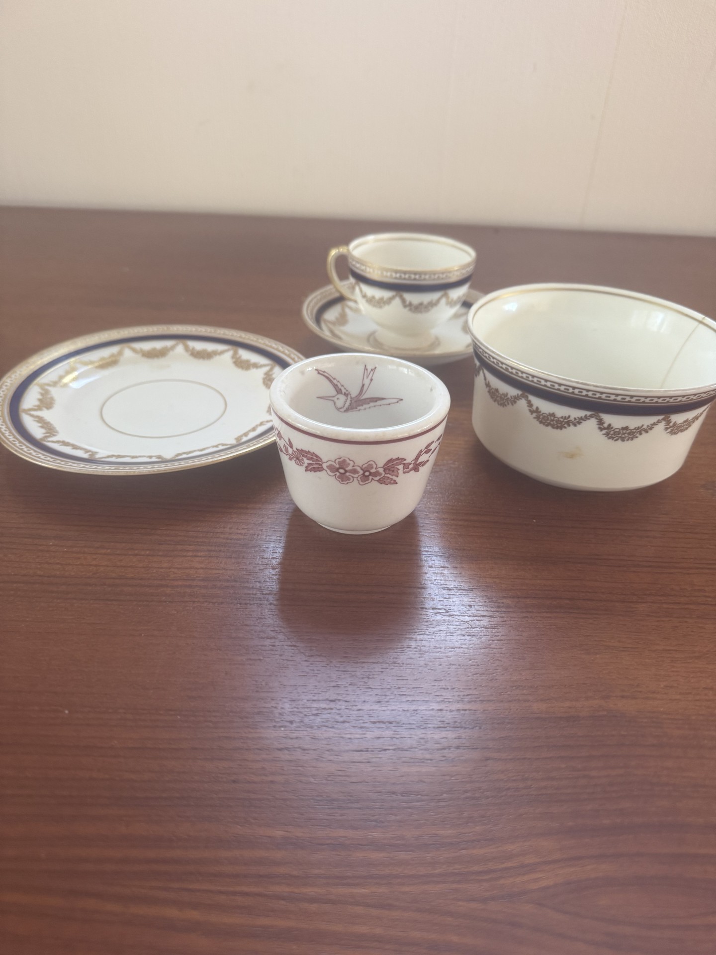Diamond China England porcelain dinnerware set with cups, saucers, bowls, and plates - image 1 of 10