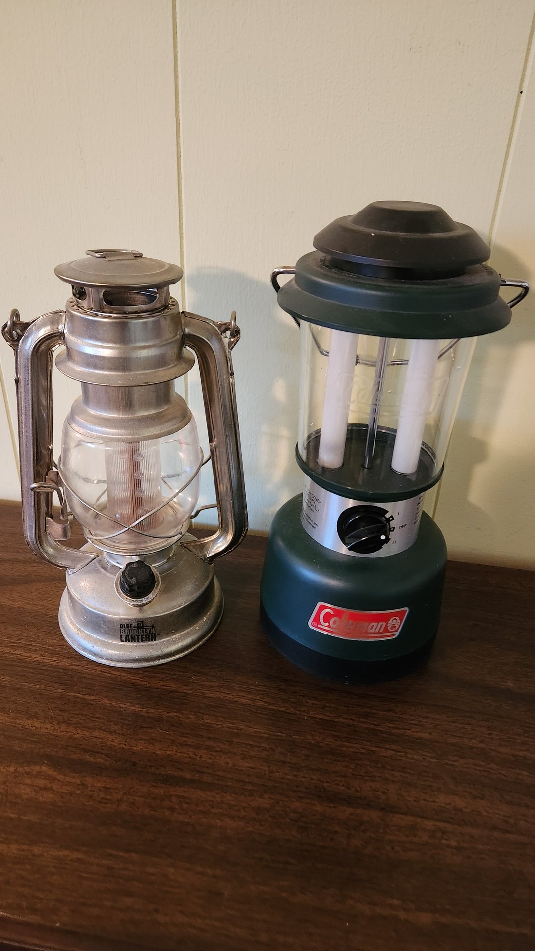 Two lanterns: vintage metal oil lantern and Coleman camping lantern - image 2 of 5