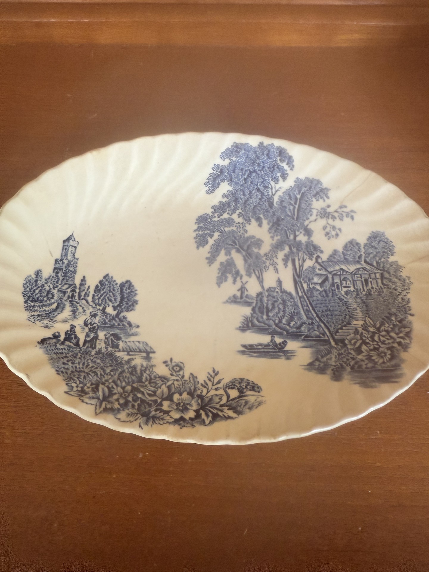 Blue and white Swinnerton's transferware ceramics with The Ferry ironstone and matching dishware - image 2 of 9