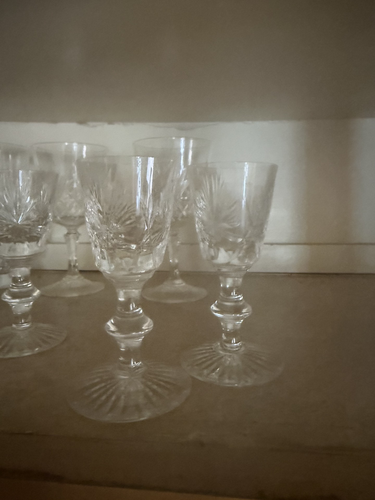 Crystal glassware and wooden dining set - image 2 of 14