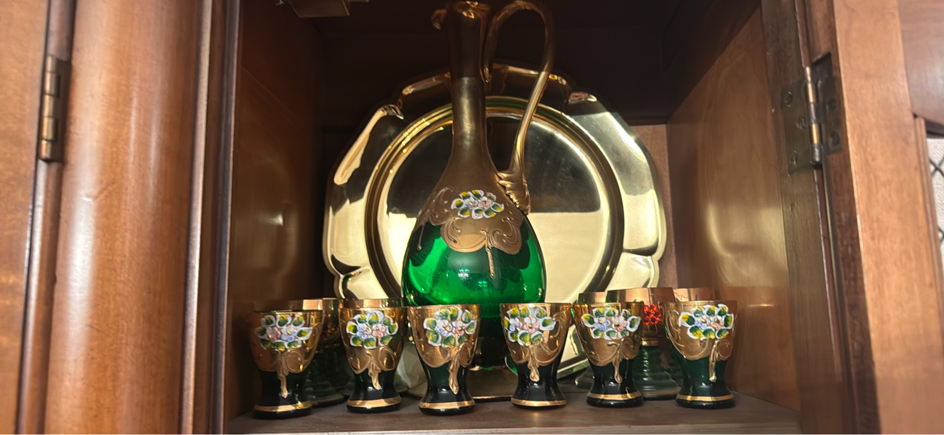 Glass Decanter with Tray and Glasses - image 1 of 1