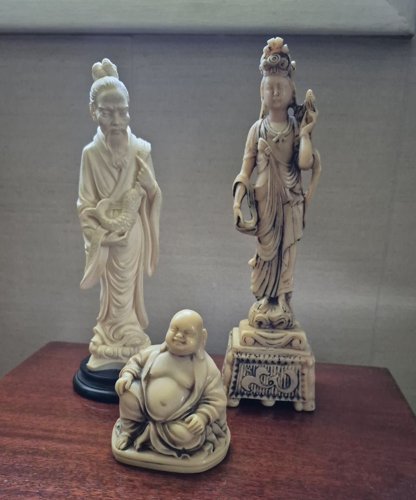 Carved Figurines Set of Three - image 1 of 2