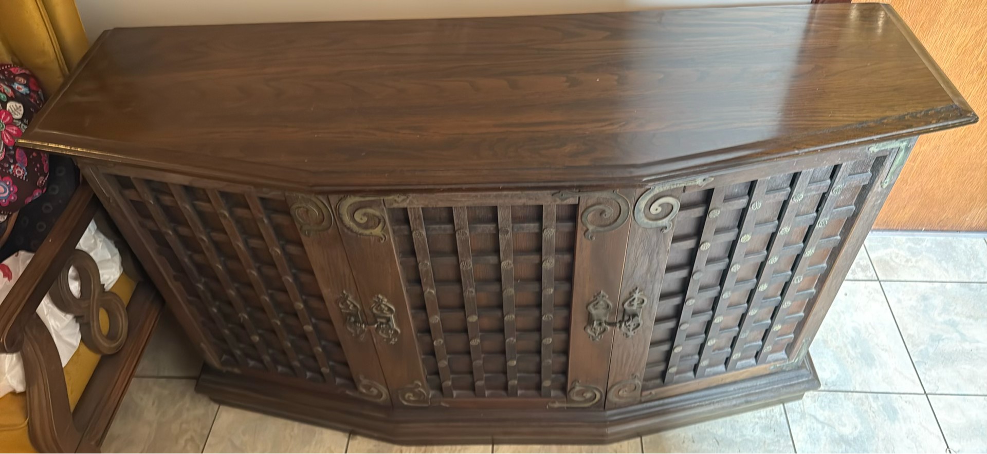 Carved Wooden Cabinet - image 1 of 1
