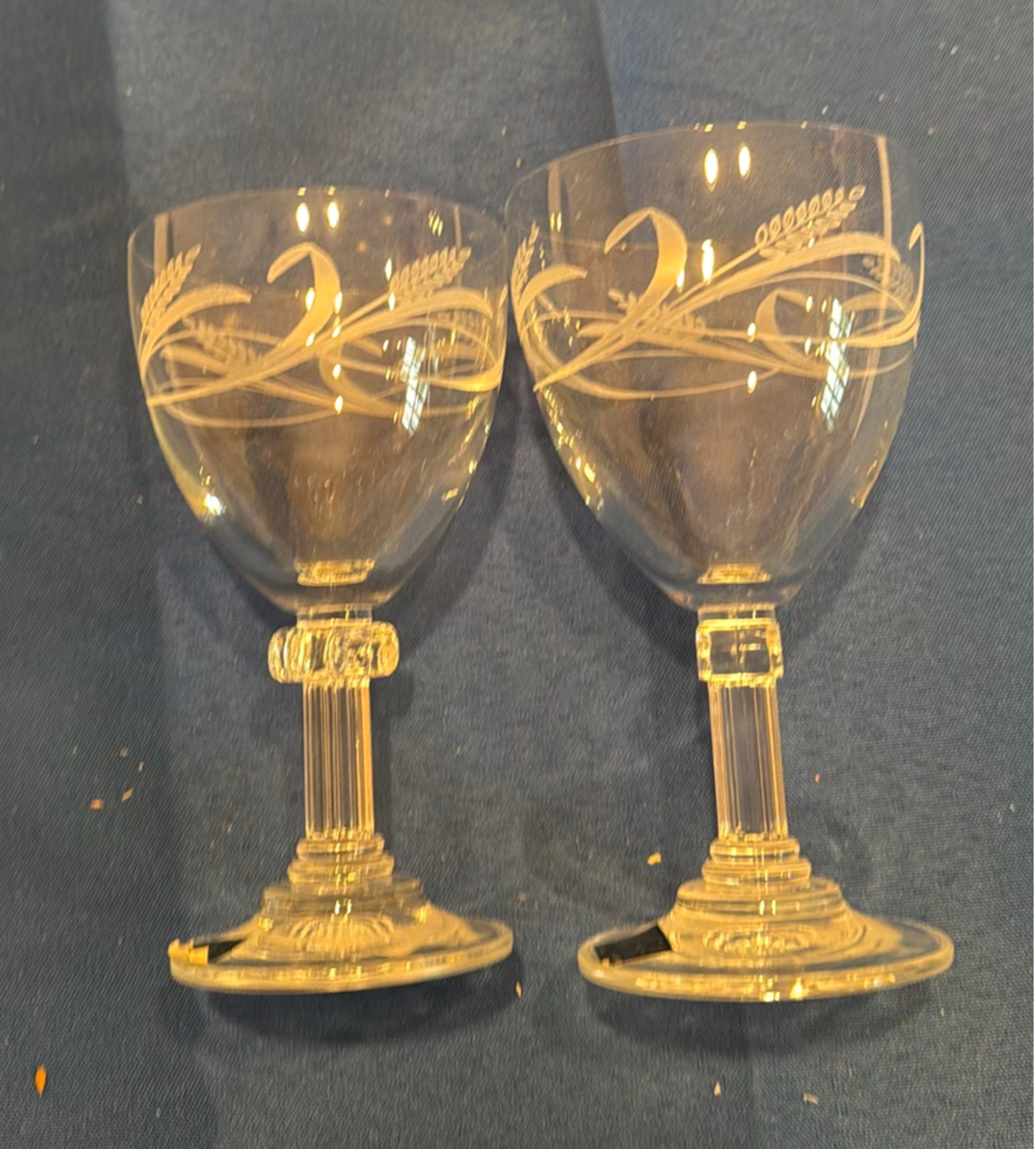 Etched Wine Goblets and Champagne Flutes Set - image 7 of 7