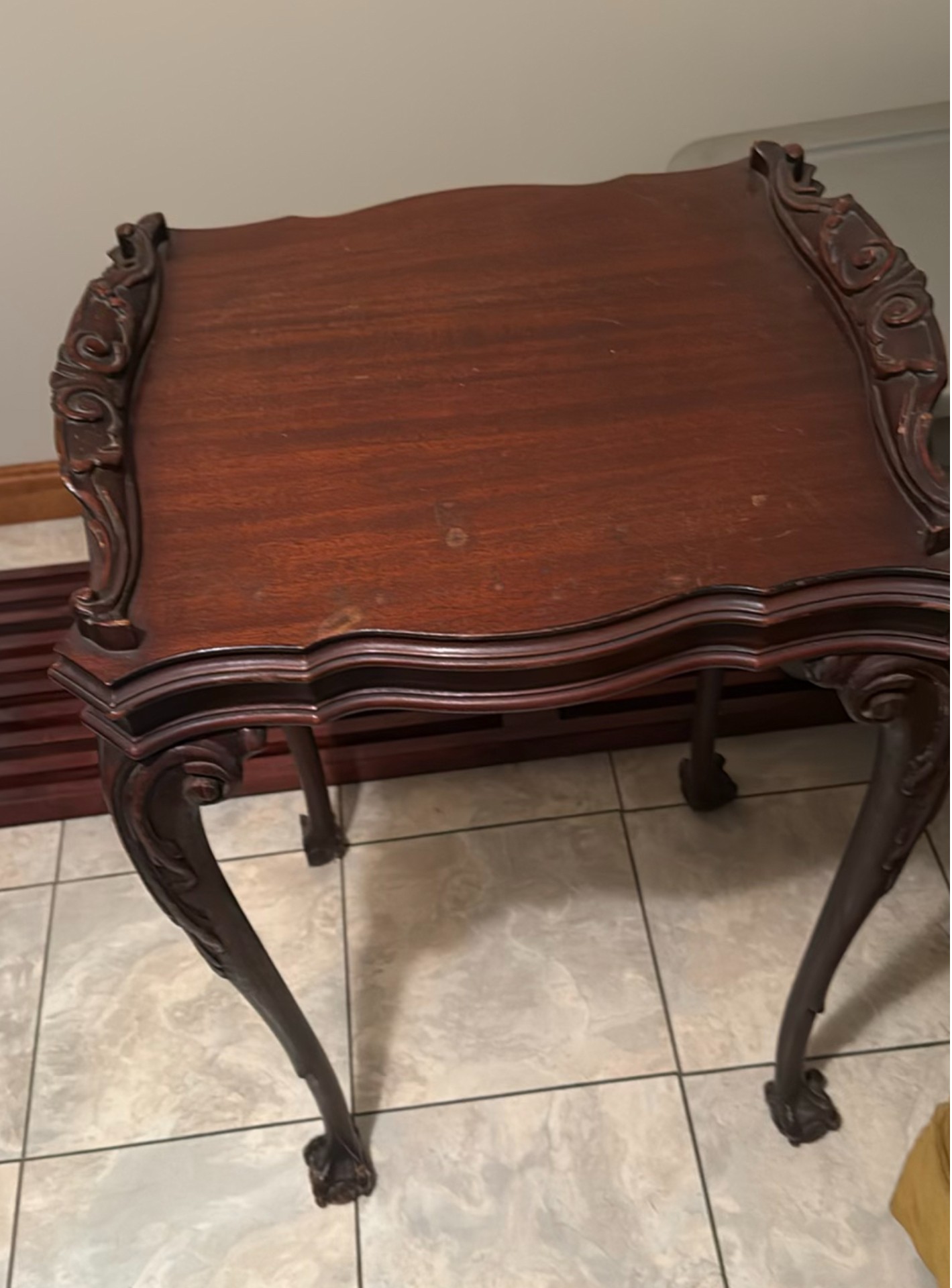 Wooden Tables with Carved Trim - image 3 of 4