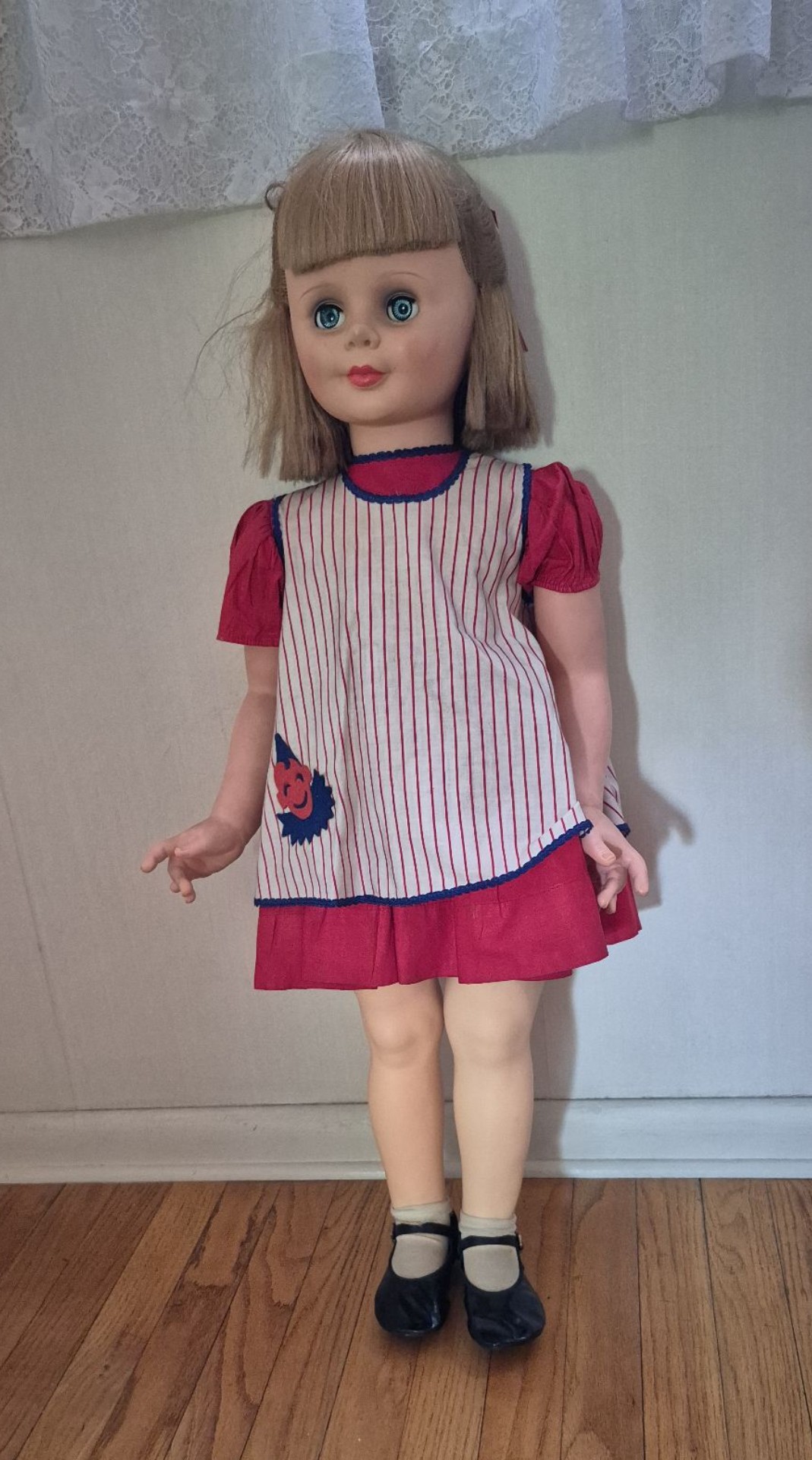 Child Doll in Red and White Dress - image 1 of 3