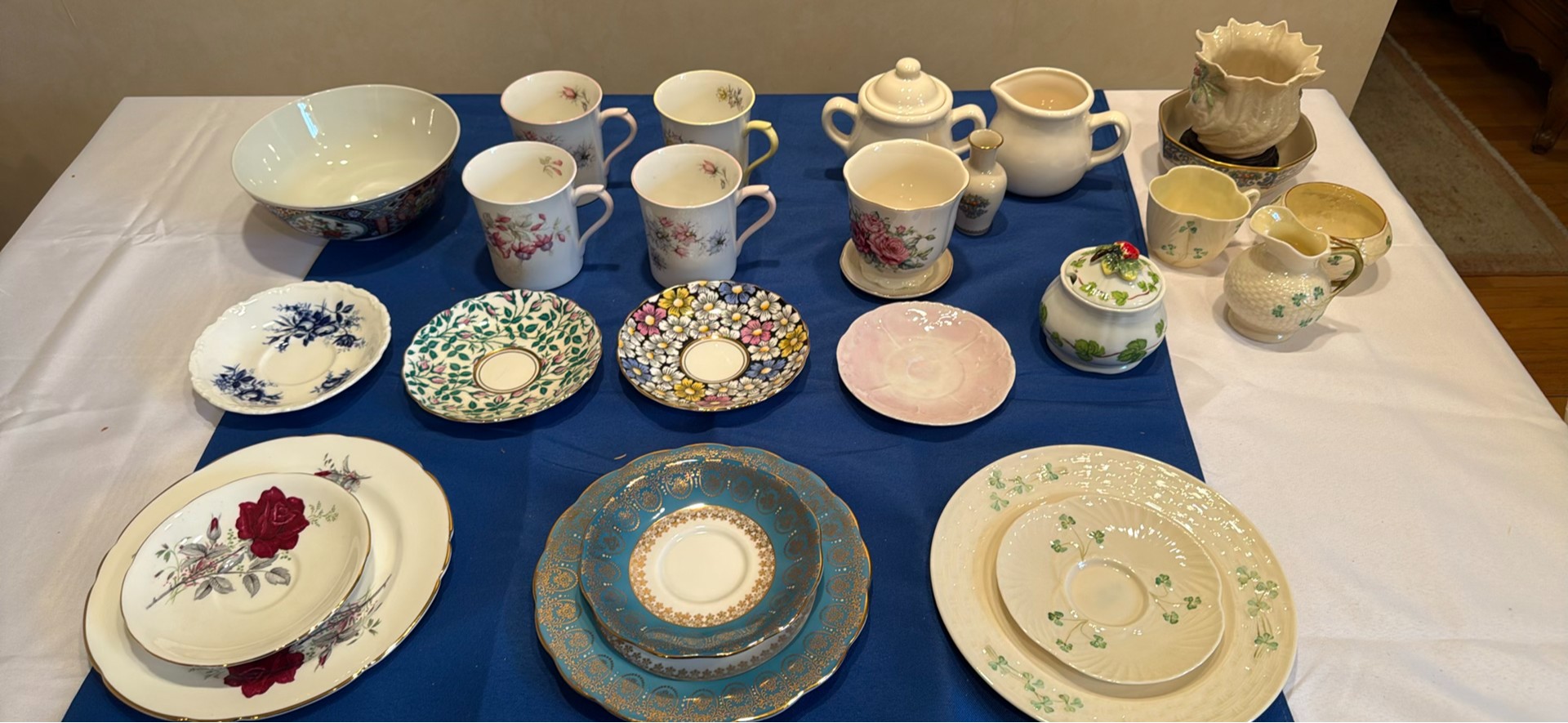 Assorted Porcelain China Cups, Saucers, Plates, and Serving Pieces - image 1 of 7